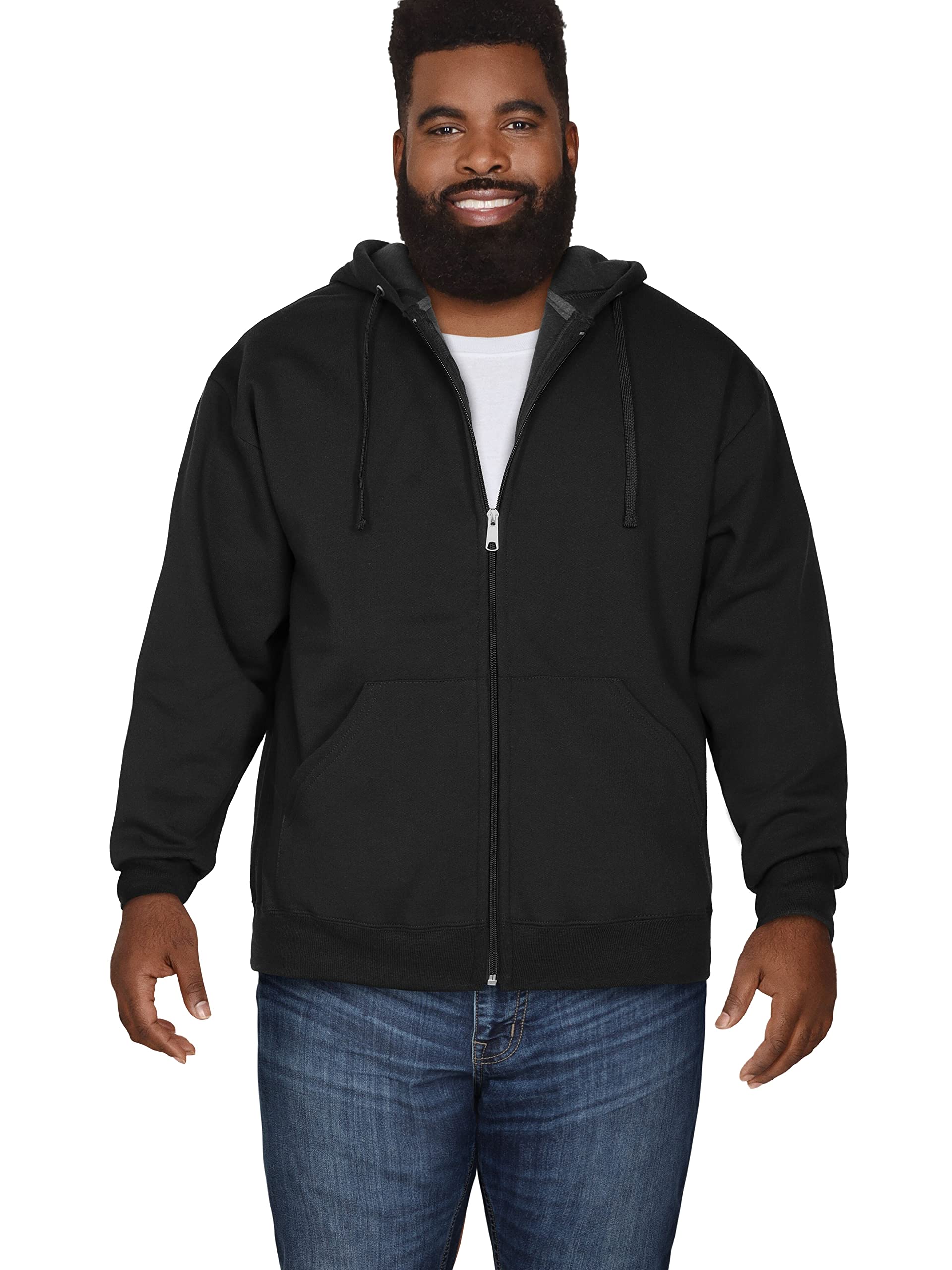 Fruit of the Loom Unisex Adult EverSoft Fleece Full Zip Hoodie Sweatshirt - Cozy Winter Wear for Men & Women - Perfect for Casual Outfits, Outdoor Activities & Lounge Comfort