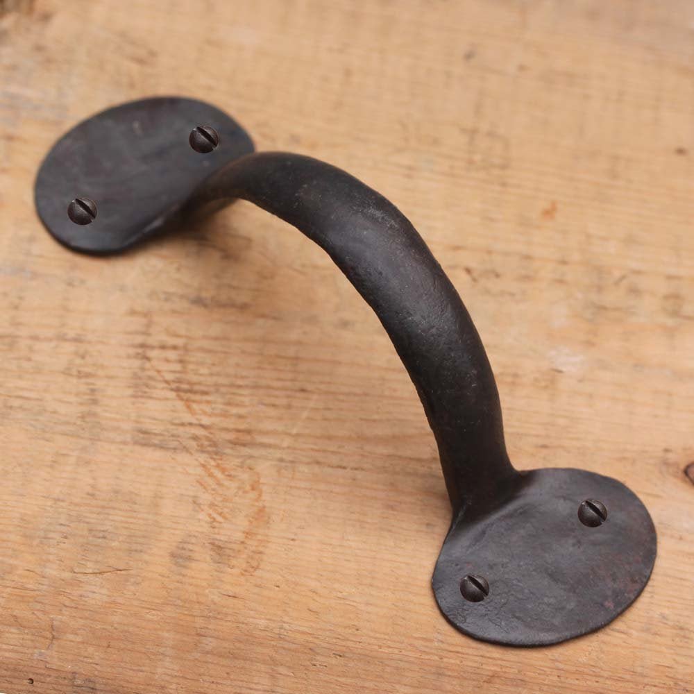 Forged Black Beeswax Bean Pull Handle - Heavy Duty Cabinet & Drawer Hardware for Kitchen, Bathroom & Furniture - Perfect for Home Renovation & DIY Projects