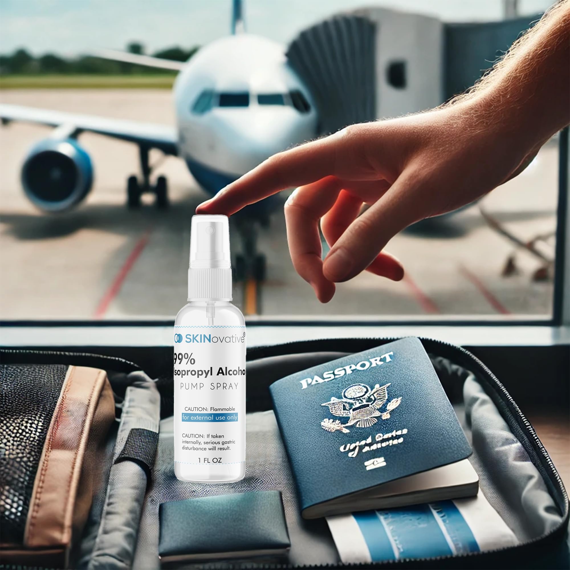 99% Isopropyl Alcohol Spray 1 Oz - Derma Roller Sterilizer for Microneedling - Fast Cleaning & Sanitizing Solution - Kills Germs on Contact - Safe Skin Care Tool Disinfectant - Perfect for Pre/Post Microneedling & Beauty Tool Sanitation