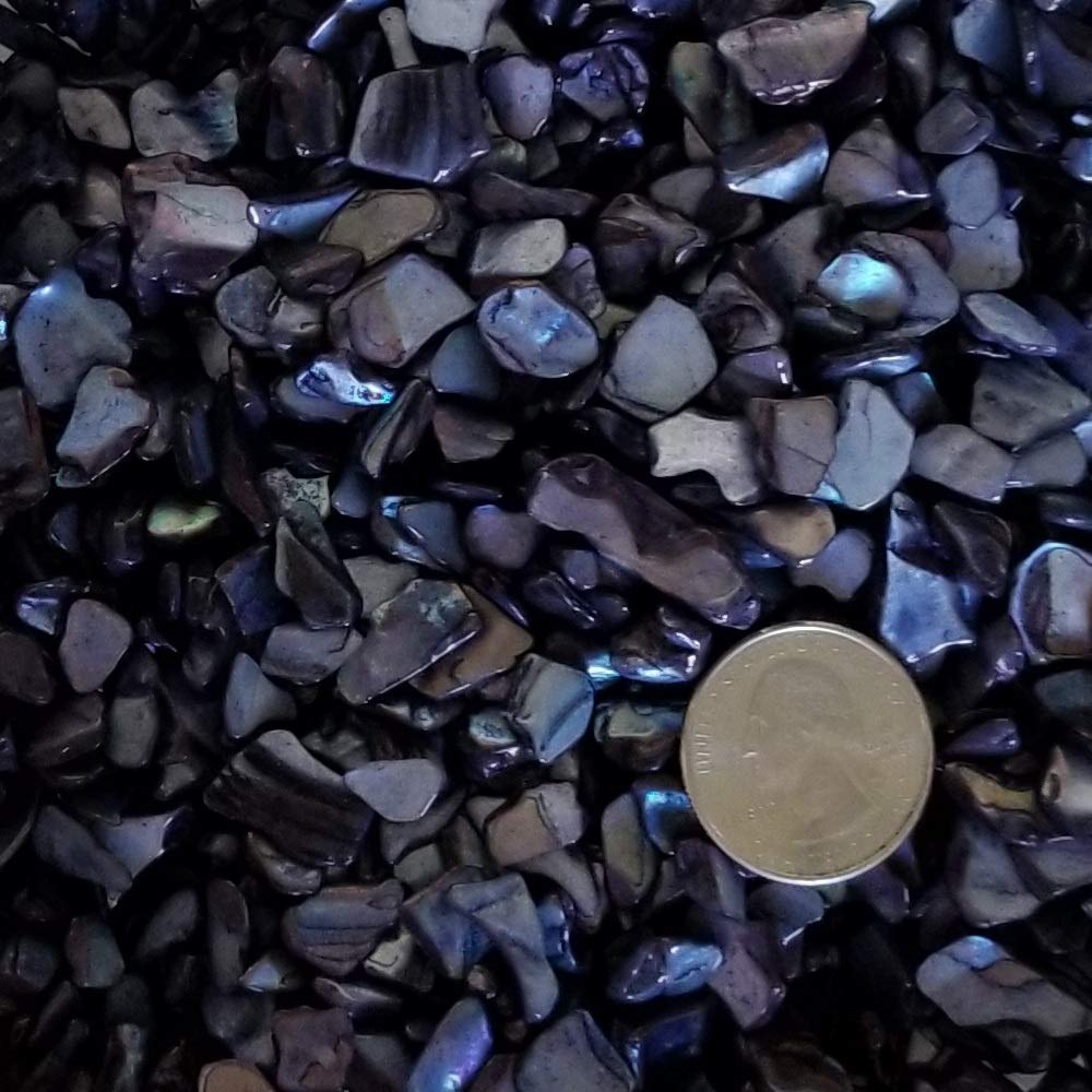 Natural Crushed Black Pearl Shells - 32 oz (2 lb) for Wedding Decor, Vase Filler, Home Decoration, DIY Crafts | Beach Theme Party, Aquarium, Terrarium & Resin Art Projects