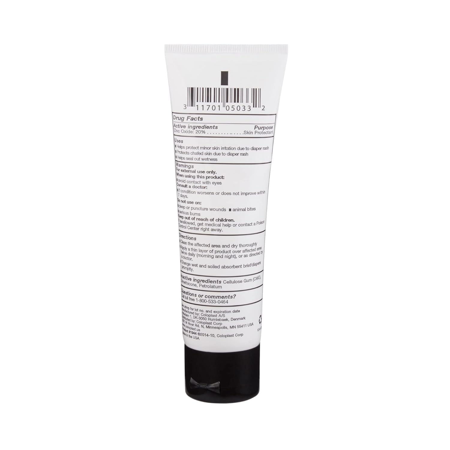 Critic Aid Thick Moisture Barrier Skin Paste for Diaper Rash & Irritation - 2.5 oz Tube - Protects Sensitive Skin - Ideal for Babies & Adults with Eczema or Dermatitis