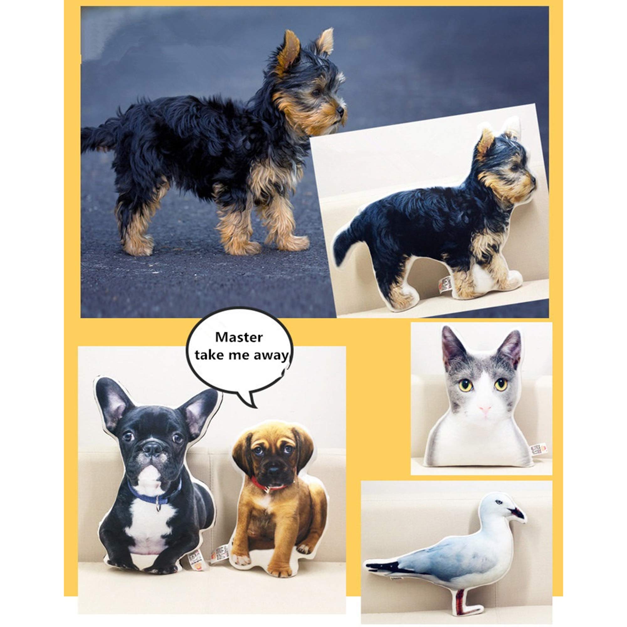 Custom Photo Pillows - Personalized Throw Pillows for Pet Lovers, Dog & Cat Owners, Baby Parents | 3D Duplex Printed Shaped Cushions | Unique Home Decor for Sofa, Bed & Couch | Perfect Gift for Birthdays, Anniversaries & Housewarming
