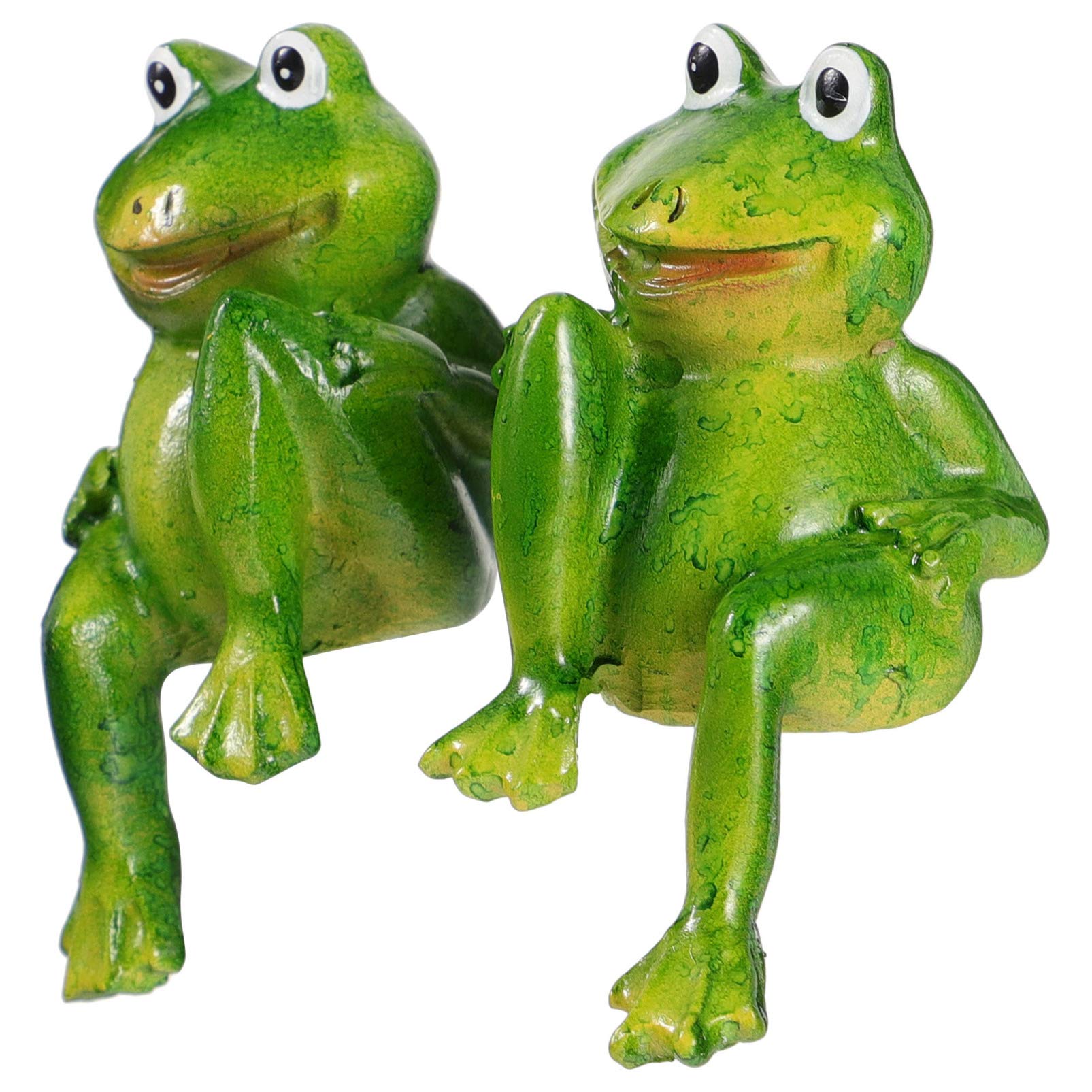 DOITOOL 1 Pair Resin Frog Ornaments - Unique Frog Figurines for Desktop, Bonsai Craft, Home Decor - Lovely Mini Frog Decor for Office, Living Room, Garden & Gift Ideas