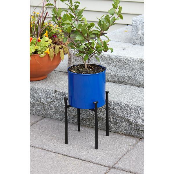 Eileen Planter with Steel Patina Pot - Modern Indoor/Outdoor Flower Pot for Home Decor, Office Plants & Garden Decorations