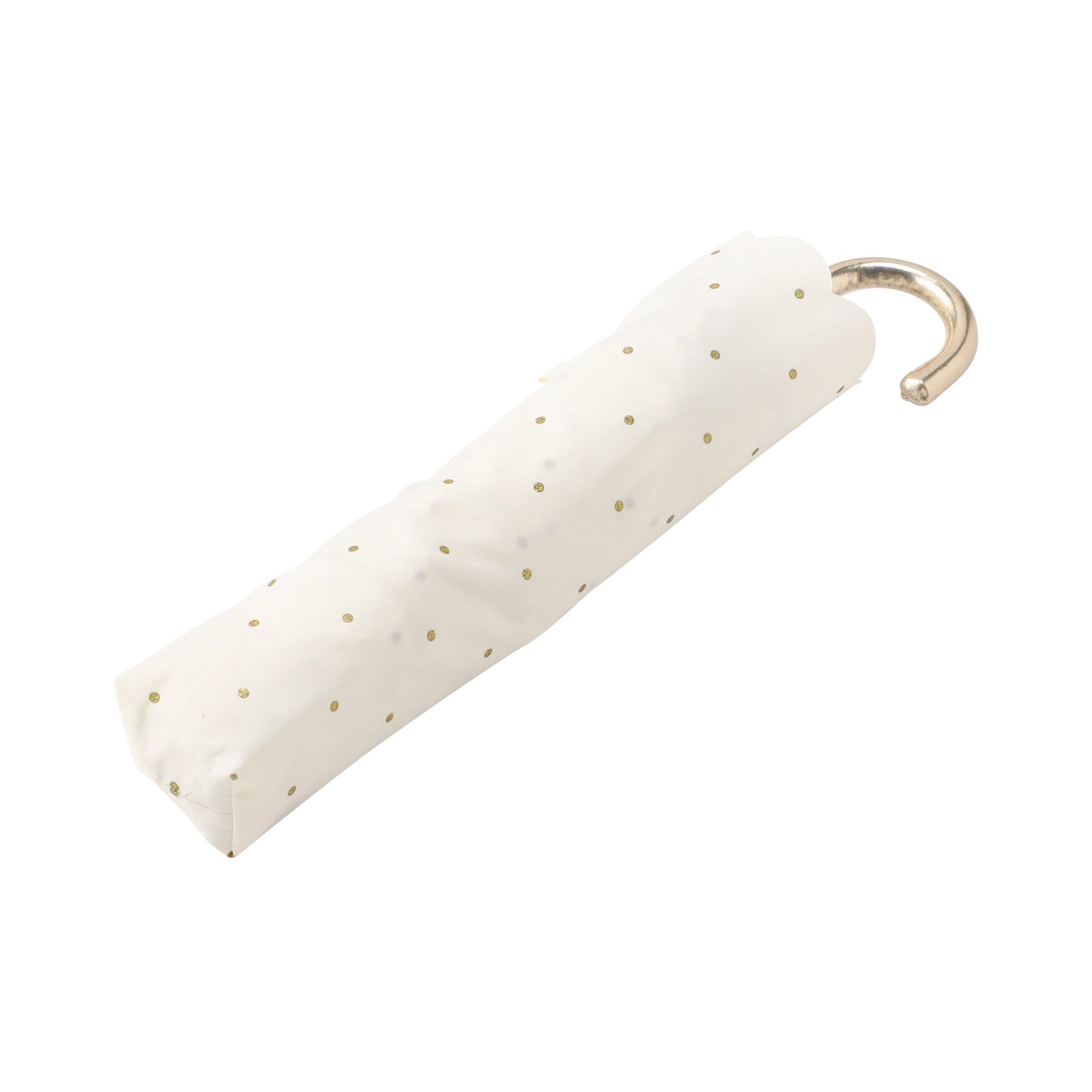 Dot Glitter Heat Cut Folding Umbrella - Stylish White Compact Travel Umbrella for Women, Rain & Sun Protection - Perfect for Commuting, Beach, and Outdoor Events
