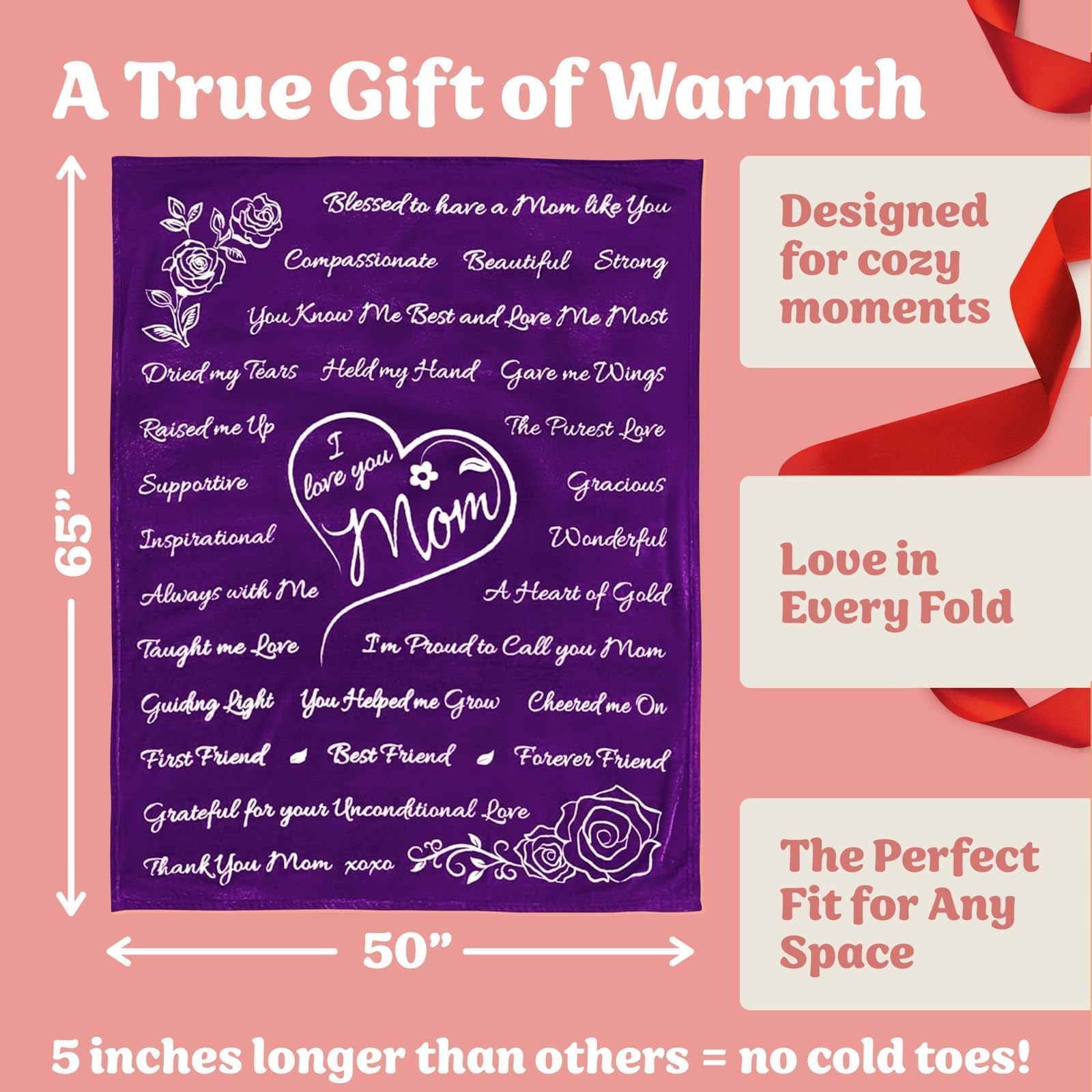 ButterTree Cozy Purple Blanket for Mom - 65
