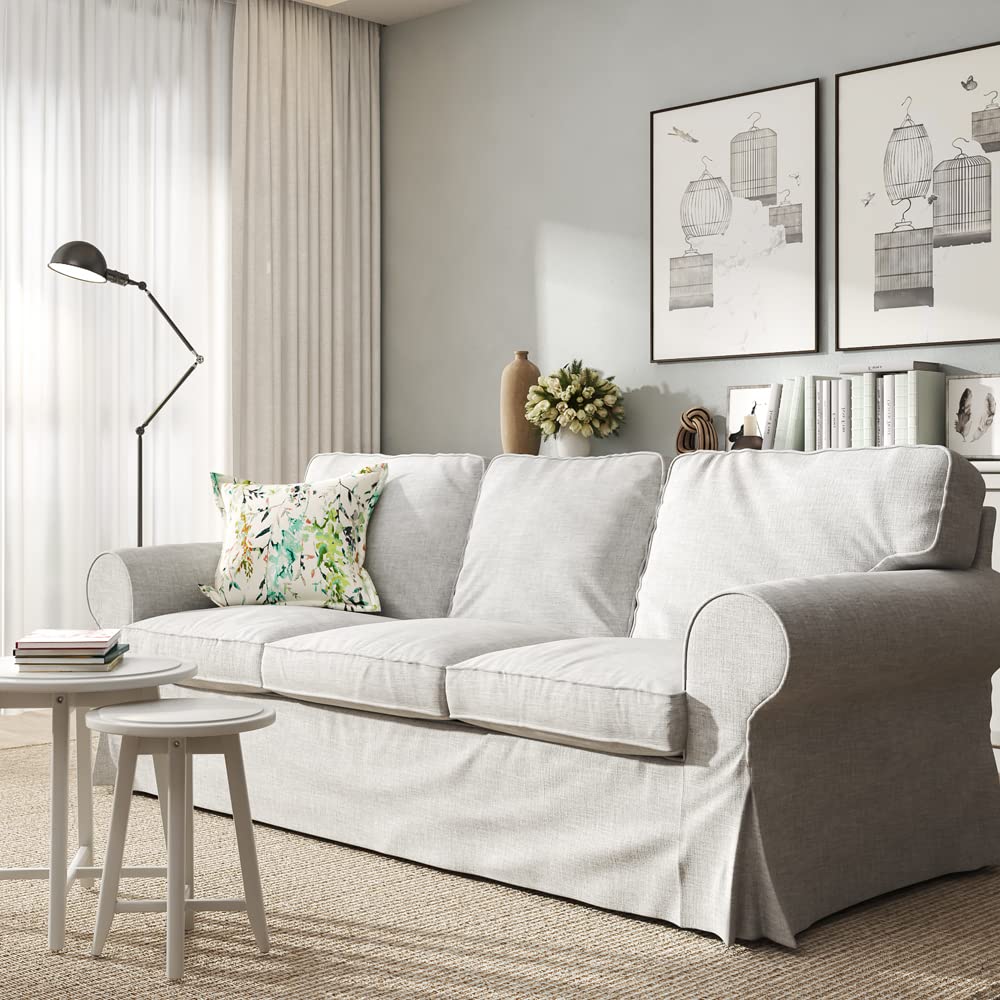 Premium Sofa Cover for IKEA EKTORP 3-Seat Sofa (85.8 Inch) - Stretchable Couch Slipcover with Non-Slip Design - Perfect for Living Room, Family Room & Home Decor Protection (3-Seater, KL1)