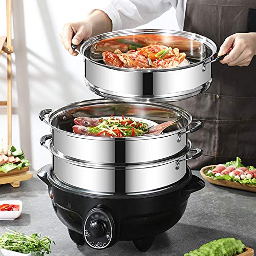 Stainless Steel Electric Steamer Pot - Slow Cooker for Home & Commercial Use