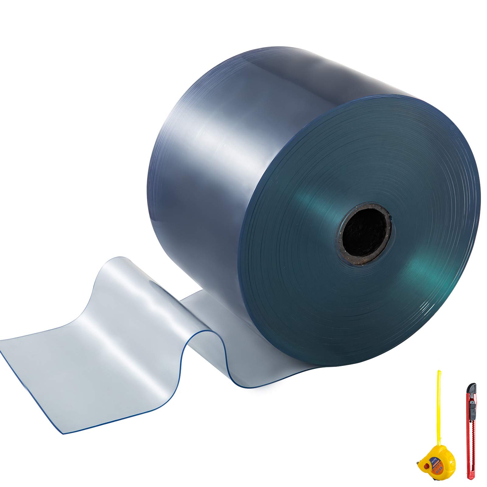 BestEquip 82ft x 11.8in PVC Strip Door Curtain - 0.12in Thick Vinyl Plastic Strips for Warehouse, Freezer, Commercial Kitchen & Industrial Use - Heavy Duty Cold Room Barrier & Insect Control Solution