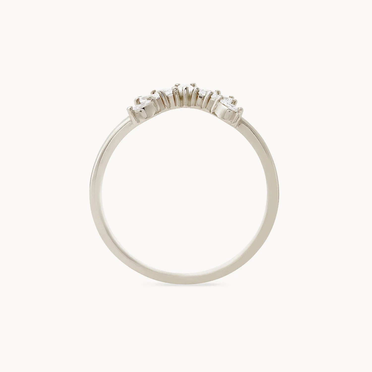 14K White Gold Diamond Band Ring for Women - Elegant Stackable Wedding Ring, Anniversary Gift, or Everyday Jewelry