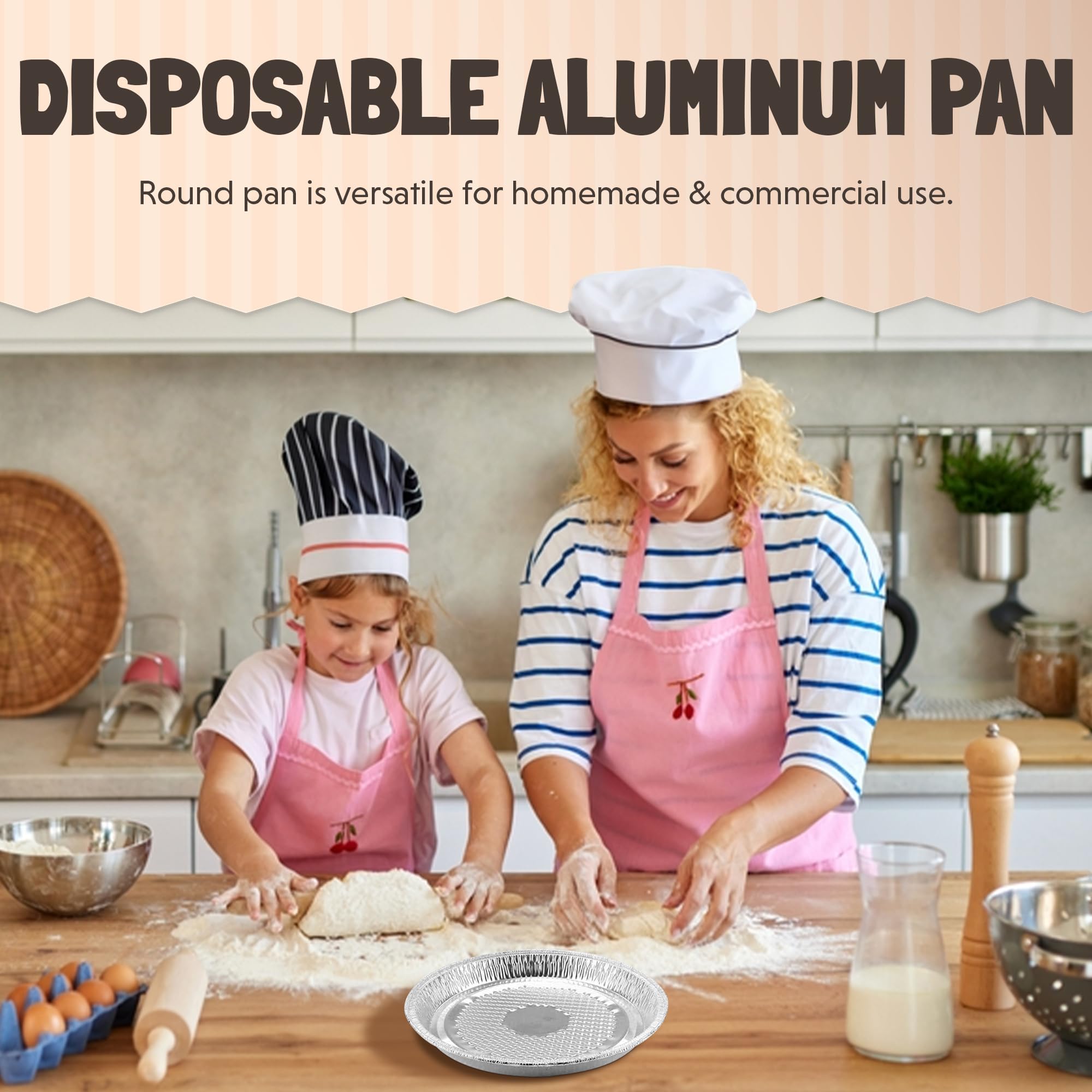 D&W Heavy Duty 7-Inch Disposable Aluminum Foil Pizza Pans - Pack of 250 for Baking Cookies, Pies & Individual Pizzas | Perfect for Restaurants, Catering & Home Baking