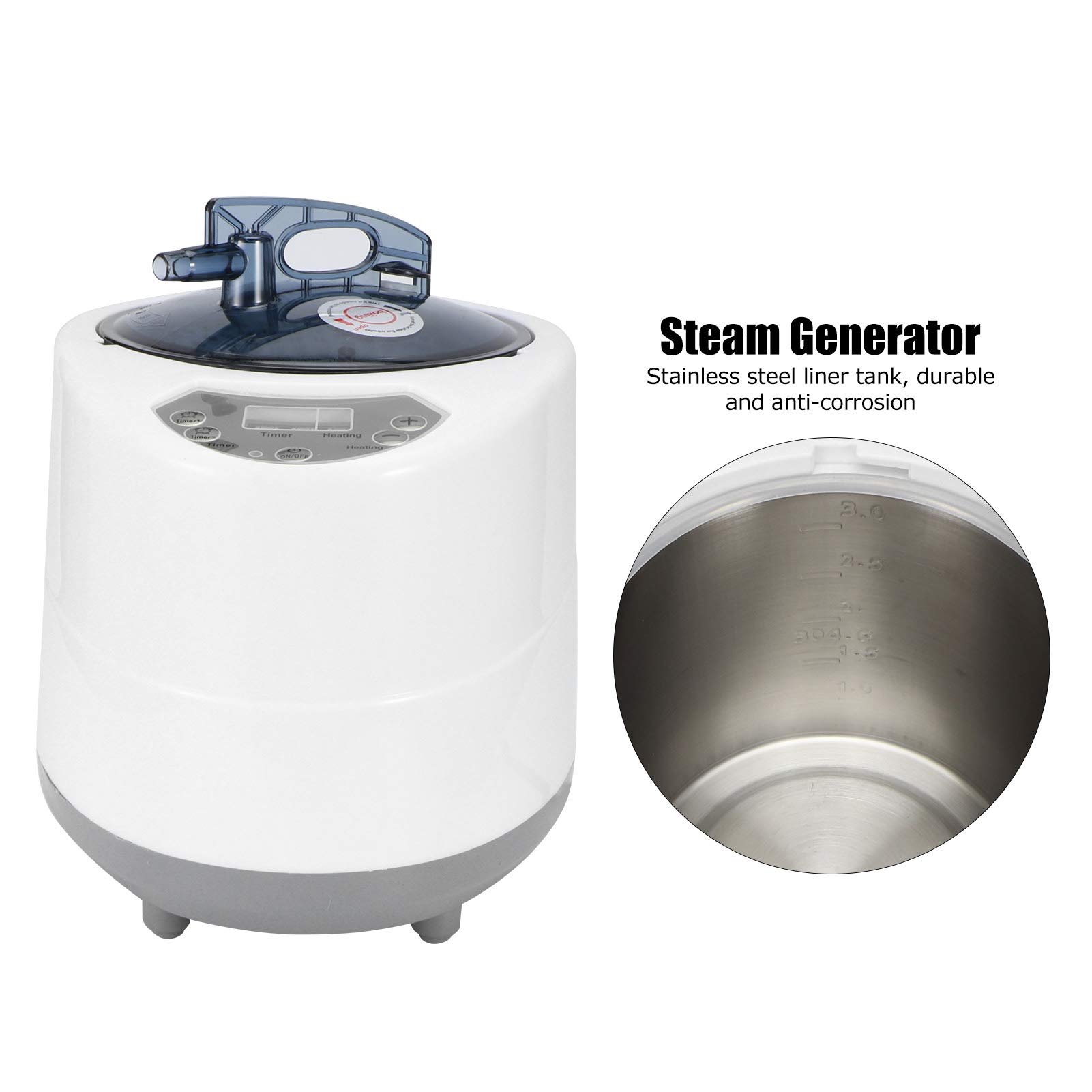 2.8L 1500W Portable Sauna Steam Generator for Home Spa & Body Therapy - Digital Control Panel, Anti-Corrosion Design | Perfect for Relaxation, Detox & Shower Steam Sessions