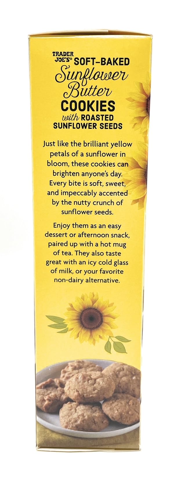 Trader Joe's Gluten Free Sunflower Butter Cookies with Roasted Sunflower Seeds - Soft Baked, 6oz (170g) Pack of 2 - Healthy Snacks for Kids Lunch Box, Vegan Treats & Allergy-Friendly Desserts