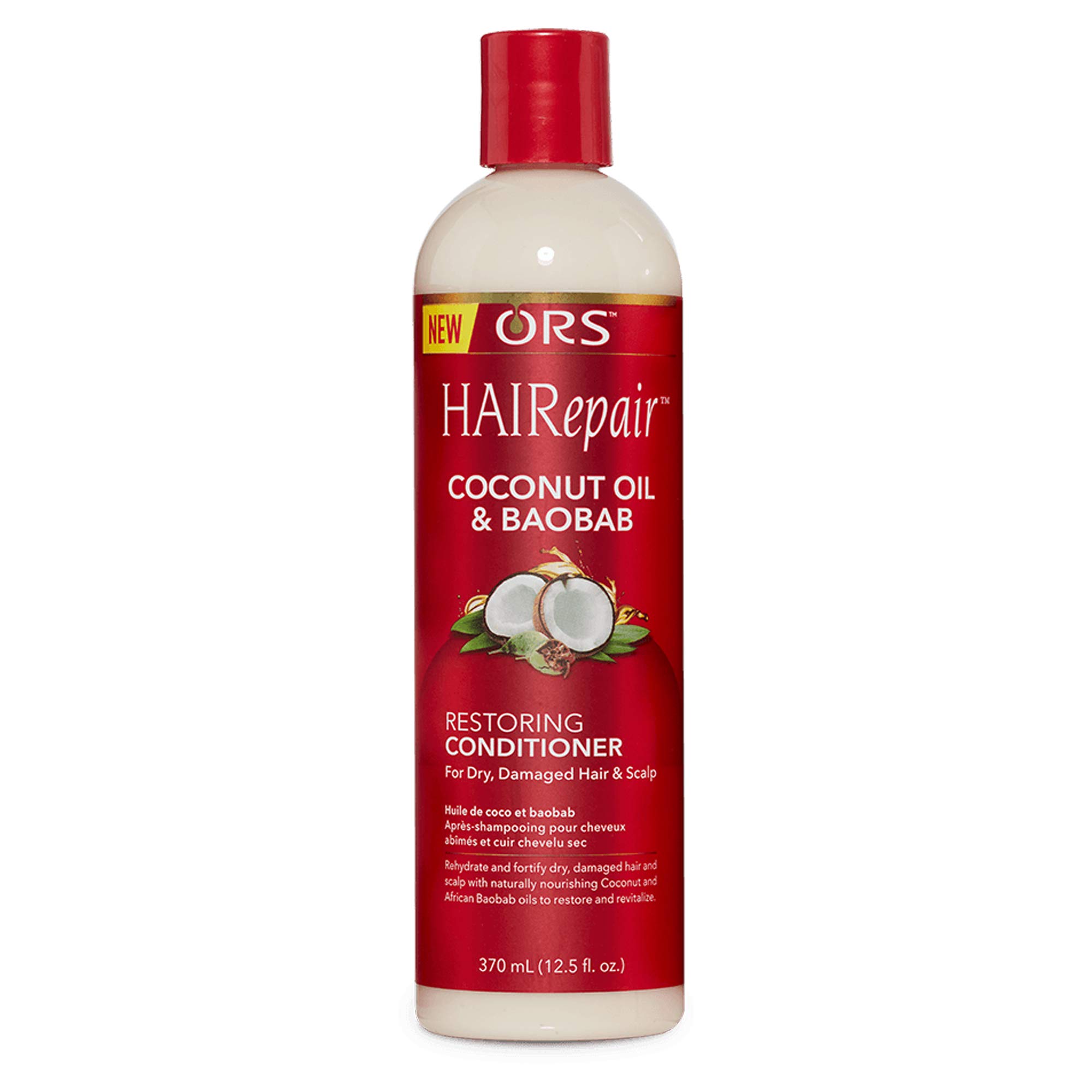 ORS HAIRepair Sulfate-Free Shampoo & Conditioner Set with Coconut Oil & Baobab - Restorative Hair Care Bundle for Dry, Damaged Hair - Deep Moisturizing Treatment for Daily Use at Home or Salon