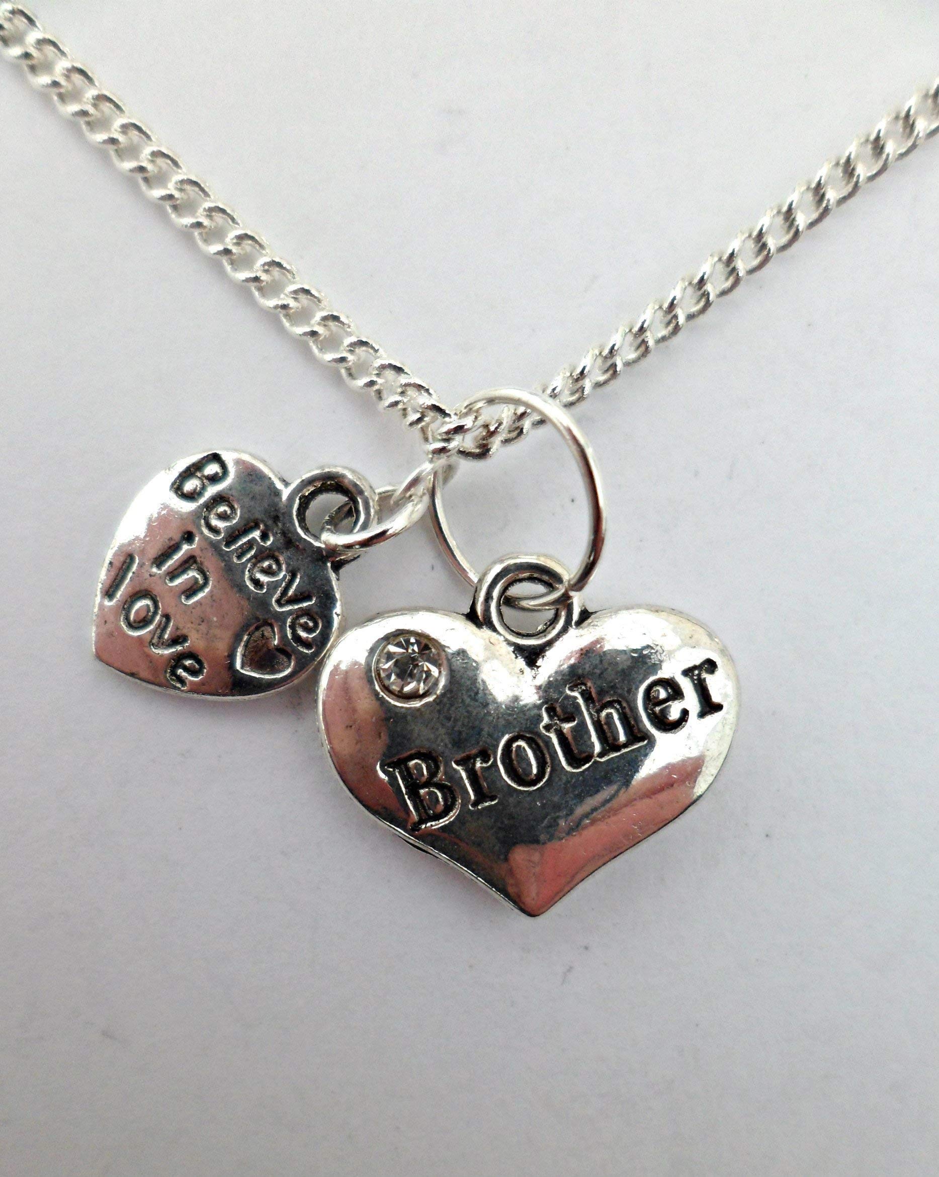 Silver Plated Love Heart Gem Charm Pendant Necklace for Couples - Romantic Gift for Valentine's Day, Anniversary & Date Night Jewelry