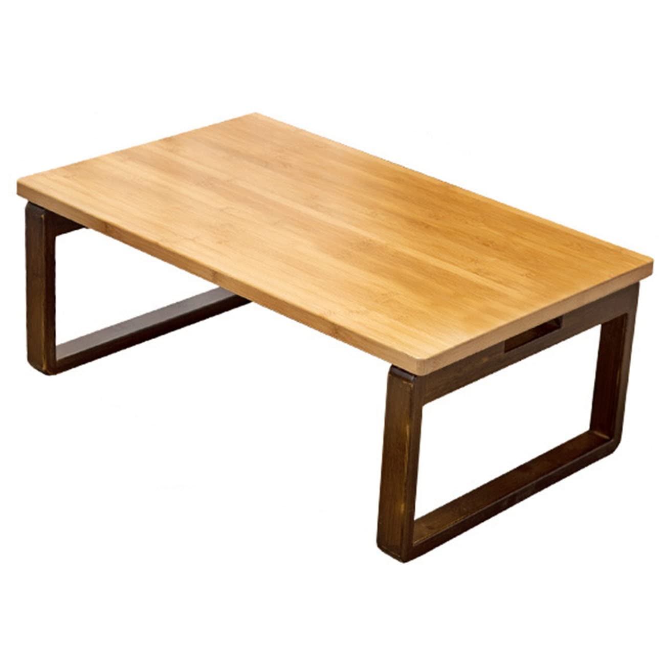Japanese Style Folding Coffee Table - Multi-Functional Tatami Table for Living Room, Bedroom & Office - 60x40x26cm Compact Desk for Reading, Working, Tea Drinking - Supports 60kg (Yellow) - Perfect for Small Spaces, Meditation & Home Decor