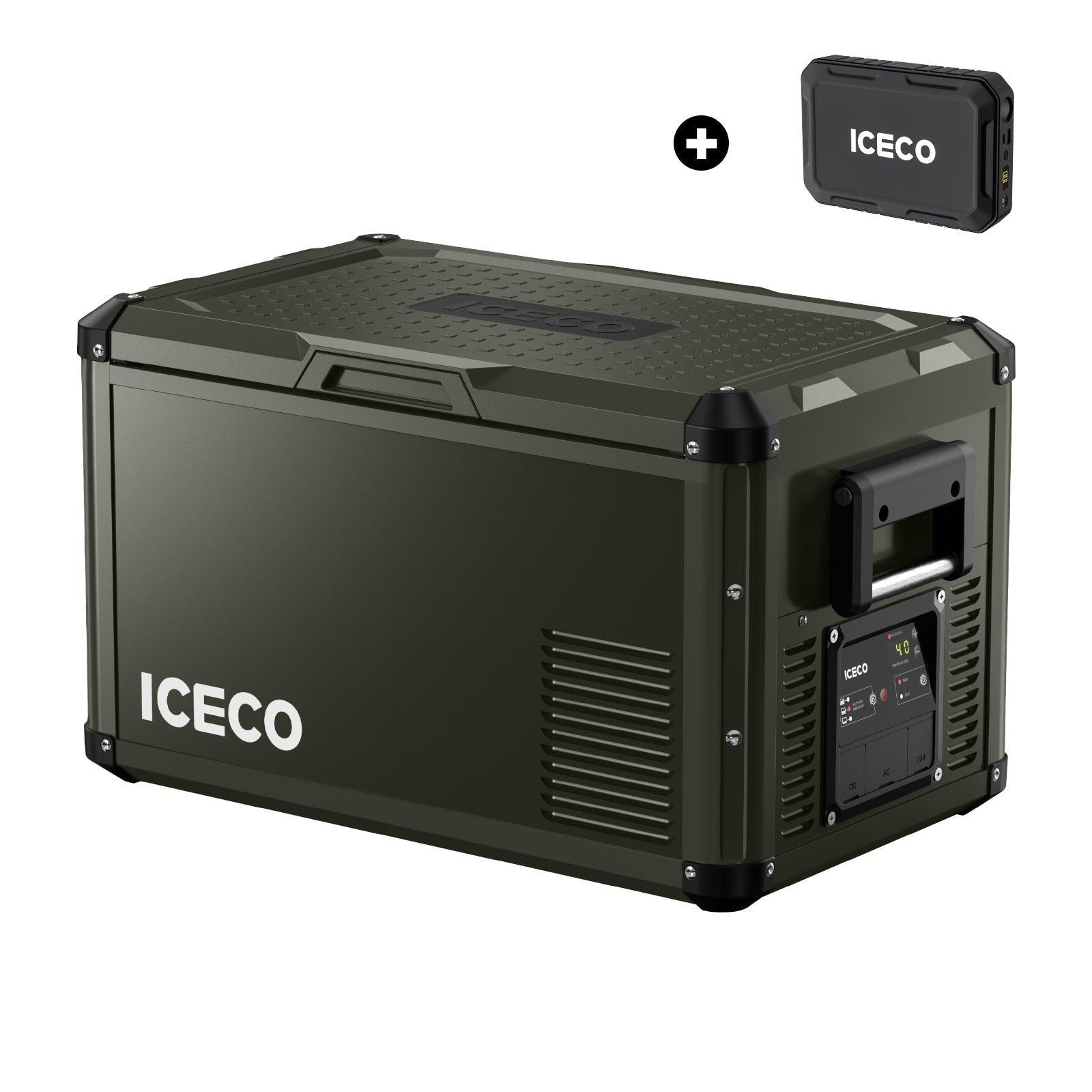 ICECO 37QT VL35ProS Portable Single Zone Fridge with Magnetic Power Bank - Perfect for Camping, Road Trips & Outdoor Adventures | Compact Olive Green Mini Fridge for Food & Beverage Storage