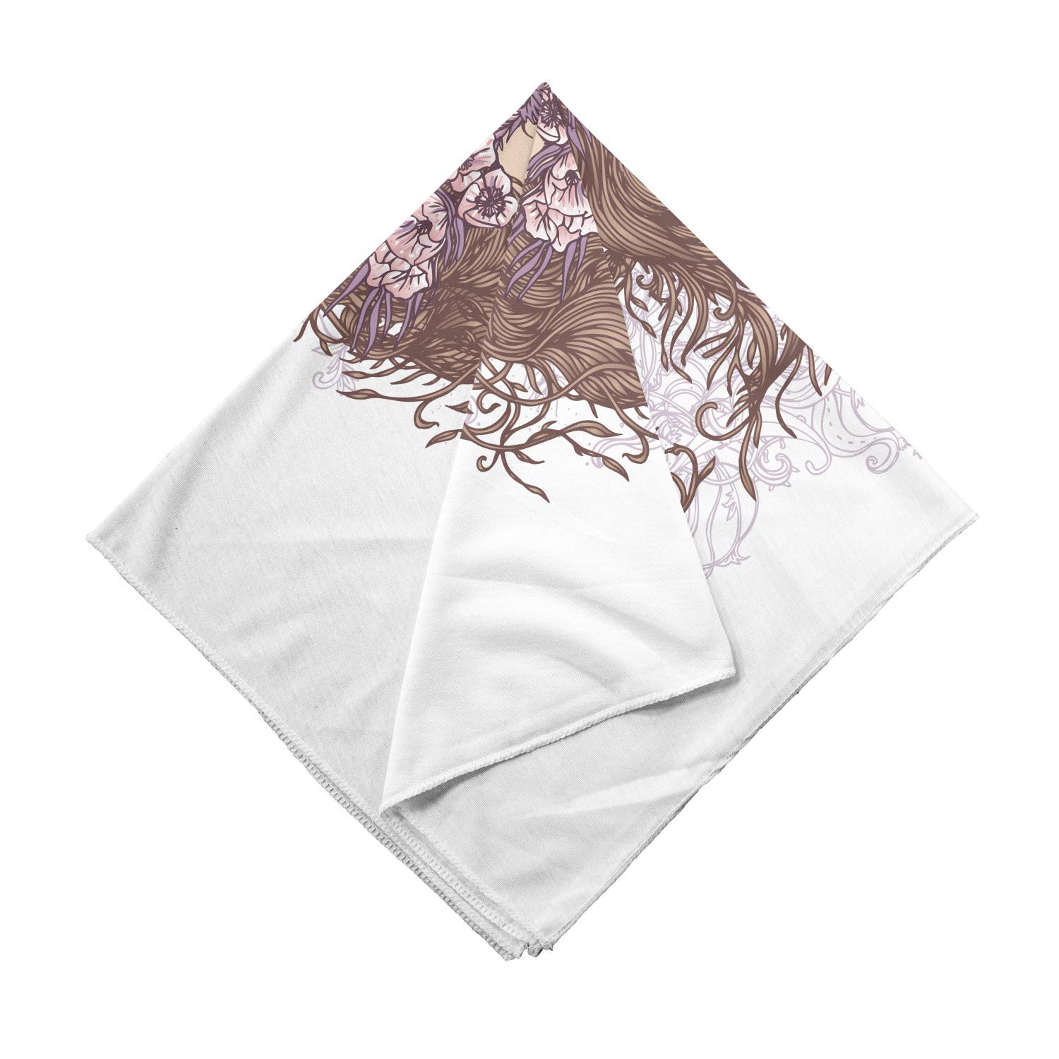 Ambesonne Zodiac Virgo Bandana - Floral Print Unisex Head & Neck Scarf for Women & Men | Perfect for Outdoor Activities, Music Festivals & Casual Wear
