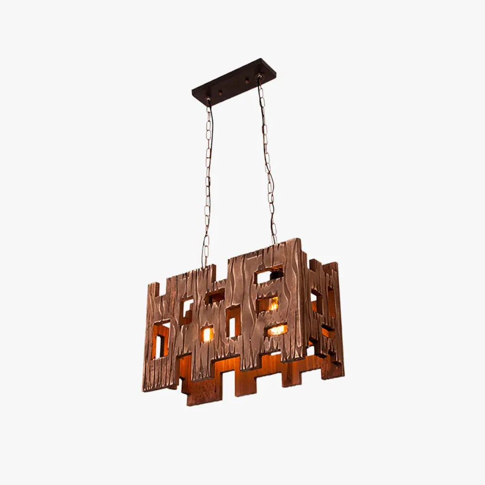 Vintage Dark Wood Pendant Light - Industrial Rustic Ceiling Fixture for Restaurants, Cafes, Bars & Kitchen Island Lighting