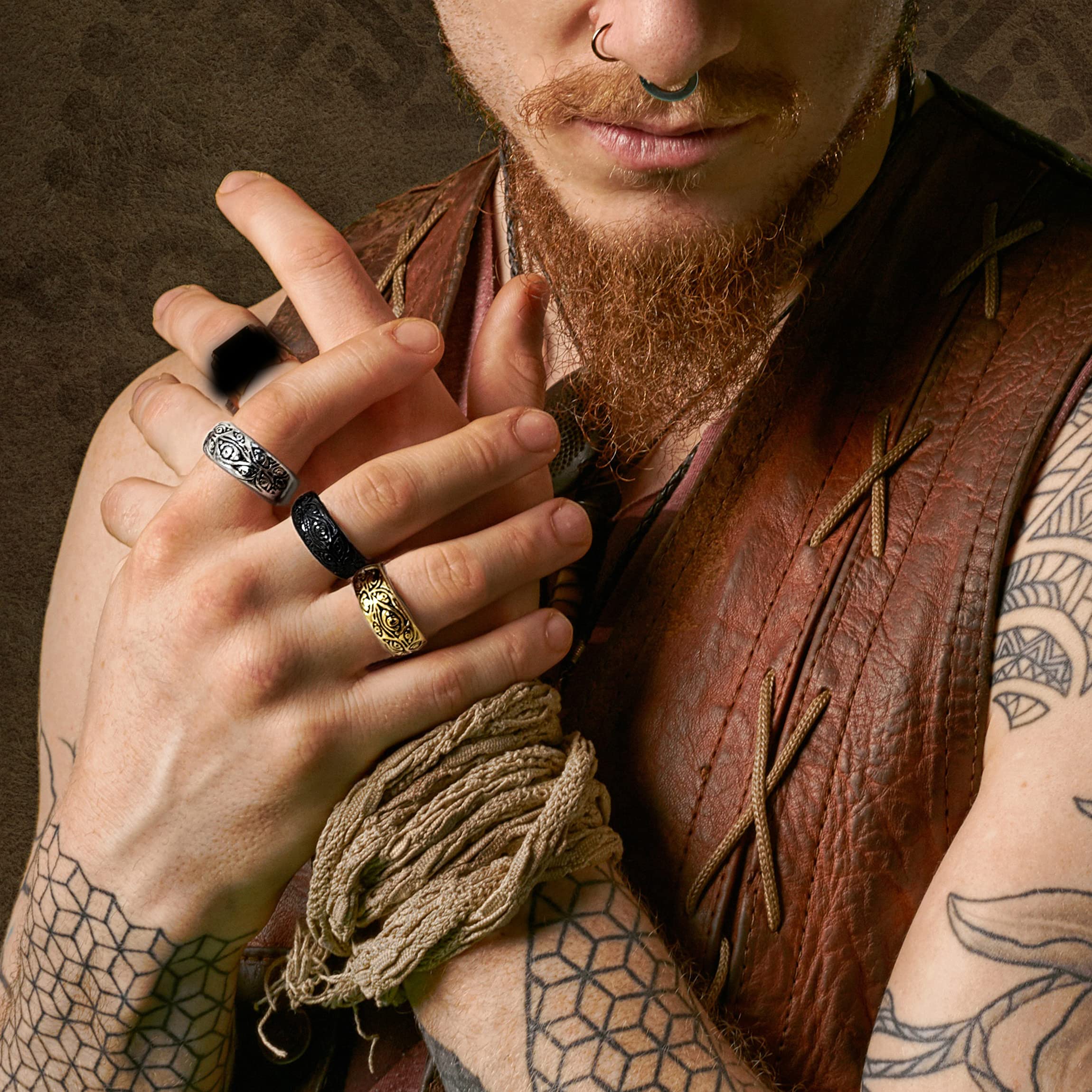 Gothic Evil Eye Ring - Black Demon Eyes Band Ring for Men & Women | Punk Jewelry Fashion Accessories for Protection & Style