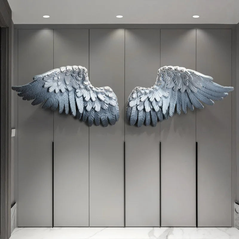 Angel Wings Wall Hanging Art Decor - Handmade Bohemian Home Decor for Living Room, Bedroom & Nursery - Perfect for Boho Chic, Farmhouse & Spiritual Spaces