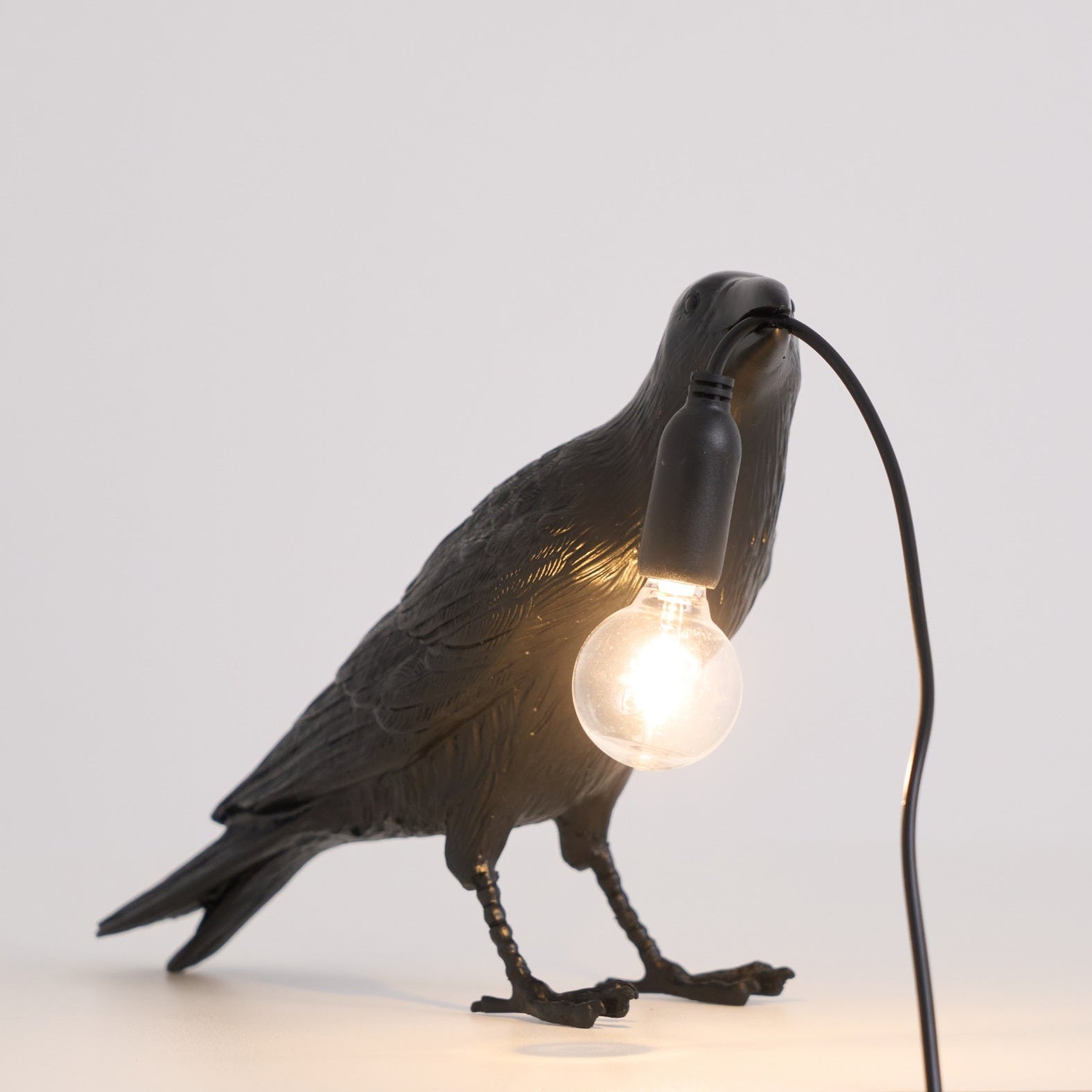 Raven Resin Table Lamp - Modern Gothic Home Decor for Bedroom, Living Room, Office - Handcrafted Night Light with Adjustable Brightness for Reading & Relaxation