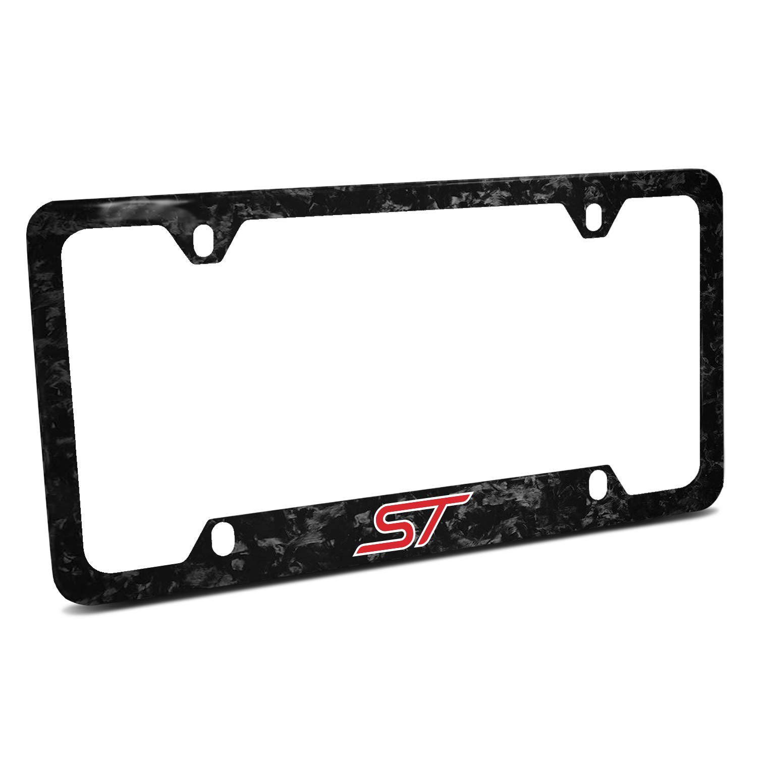 Ford Focus ST Real Black Forged Carbon Fiber License Plate Frame - Durable & Stylish Car Accessory for US 50 States - Perfect for Car Enthusiasts & Custom Vehicle Upgrades