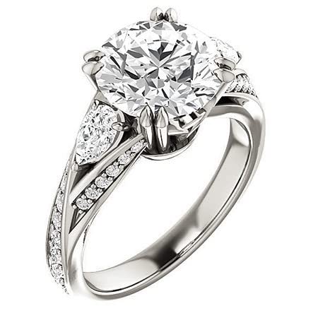 3 CT Round Moissanite Engagement Ring Set - VVS1 Colorless Wedding/Bridal Ring Set in Sterling Silver, Promise & Eternity Rings for Women, Perfect Anniversary & Birthday Gift for Her - Ideal for Proposals, Weddings & Special Occasions