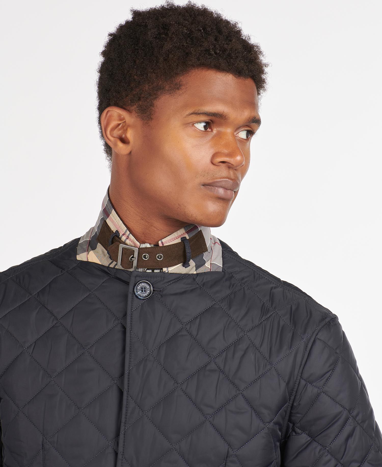BARBOUR Sander Quilted Jacket for Men - Navy Blue Lightweight Water-Resistant Outdoor Coat for Hiking, Travel & Casual Wear