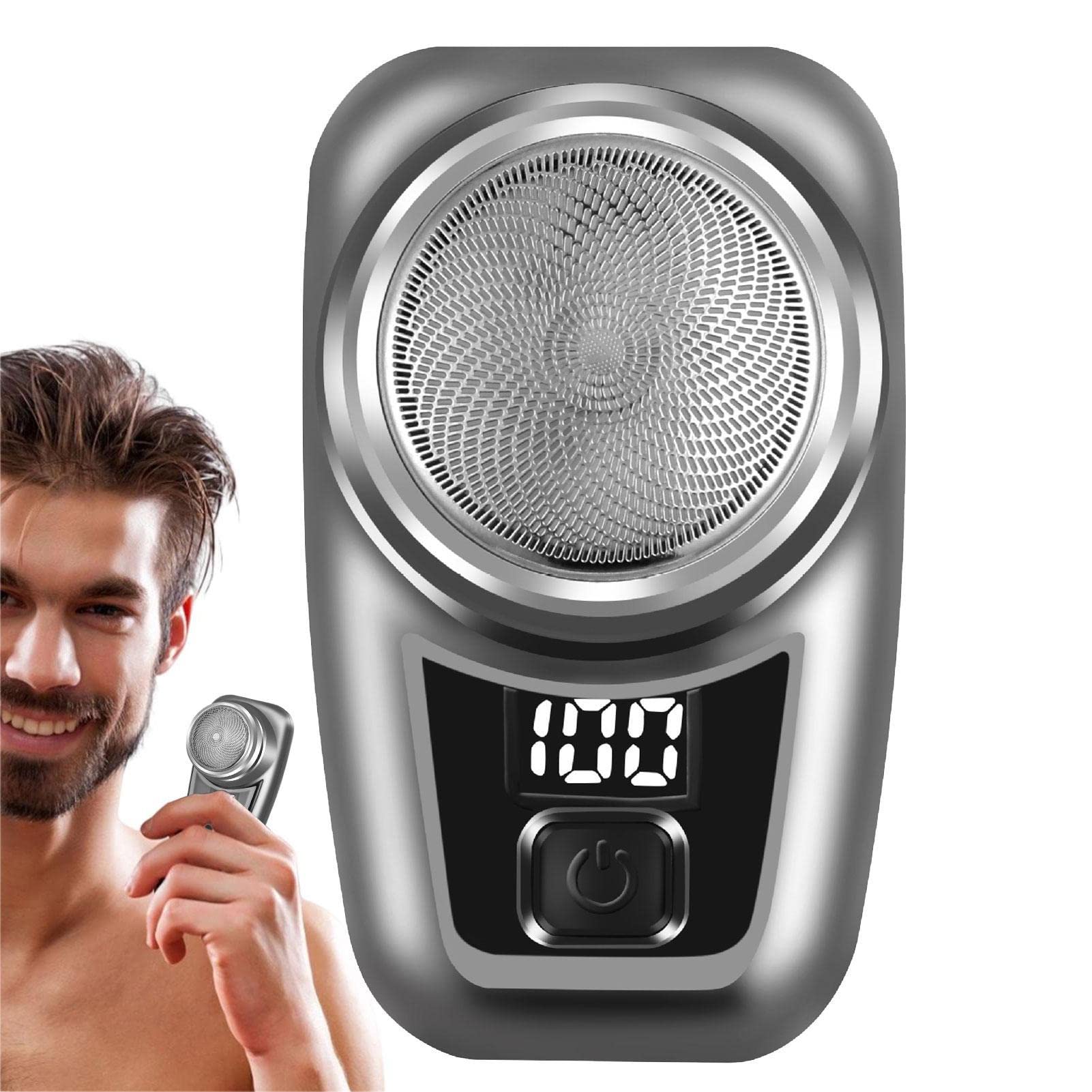 Mini Electric Razor for Men - Portable Rechargeable Shaver with Power Display | Precision Trimmer for Short Beard & Facial Hair Grooming | Perfect for Travel, Office & Daily Use