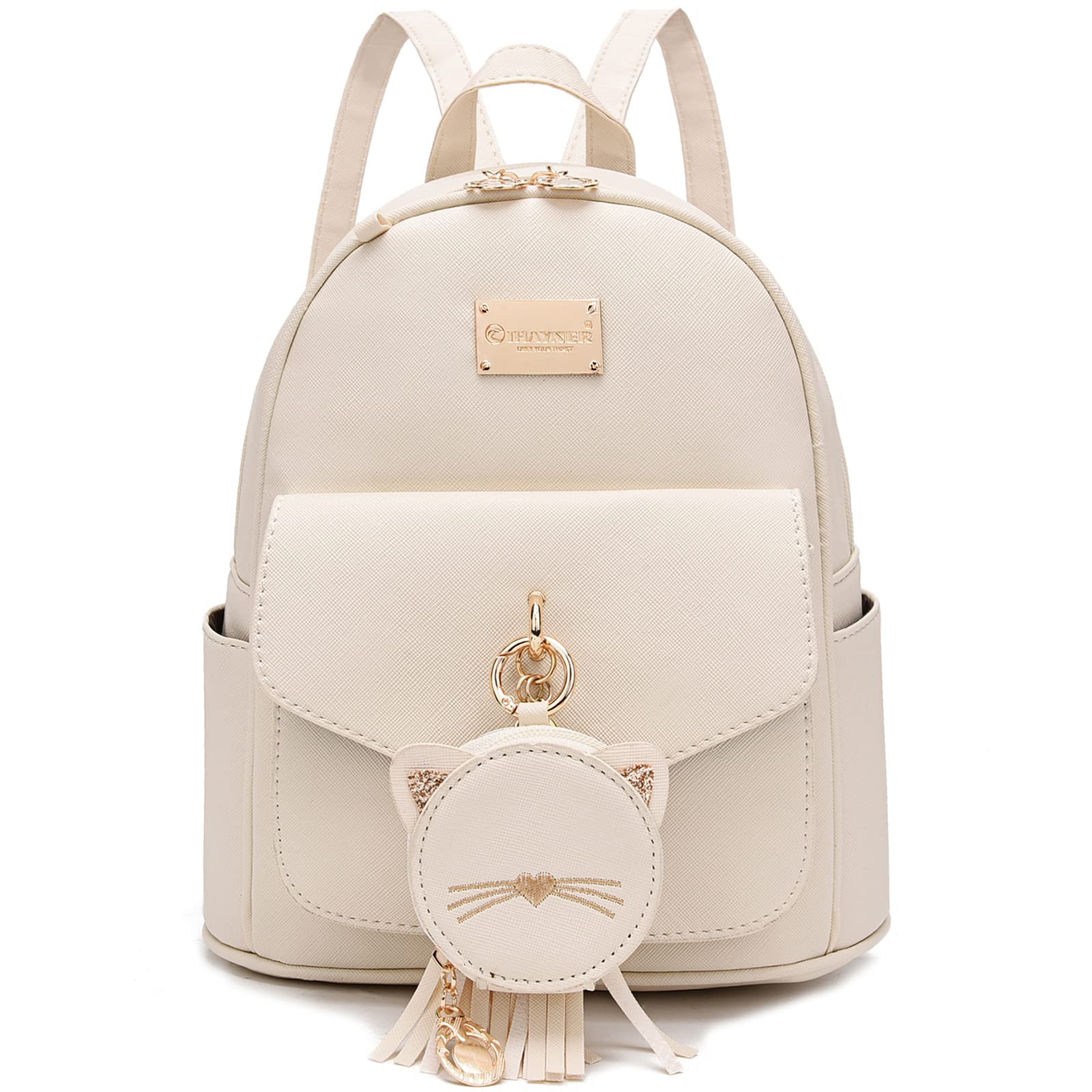 **IHAYNER Mini Backpack for Women & Teen Girls - Small Cute Kitty Backpack Purse, Travel Bookbag for School, Work & Daily Use**
