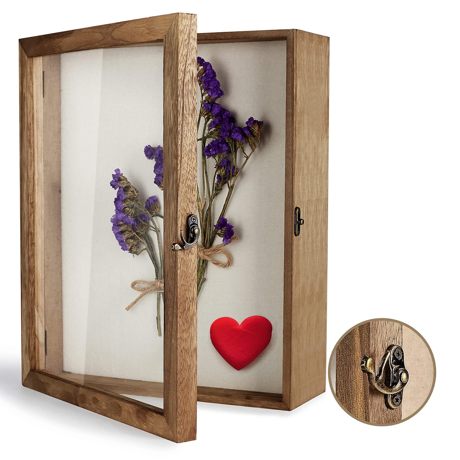 TJ.MOREE 11x14 Shadow Box Display Case - Linen Back Frame for Memorabilia, Bouquets, Medals & Photos | Perfect for Wedding Keepsakes, Sports Awards & Home Decor