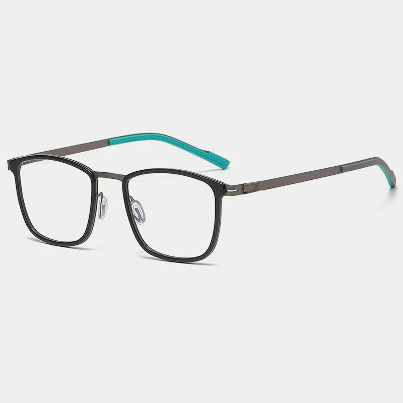 Aror Unisex Full Rim Square Acetate Titanium Eyeglasses 9601 - Lightweight Durable Frame for Men & Women - Perfect for Work, Reading & Fashion Accessory