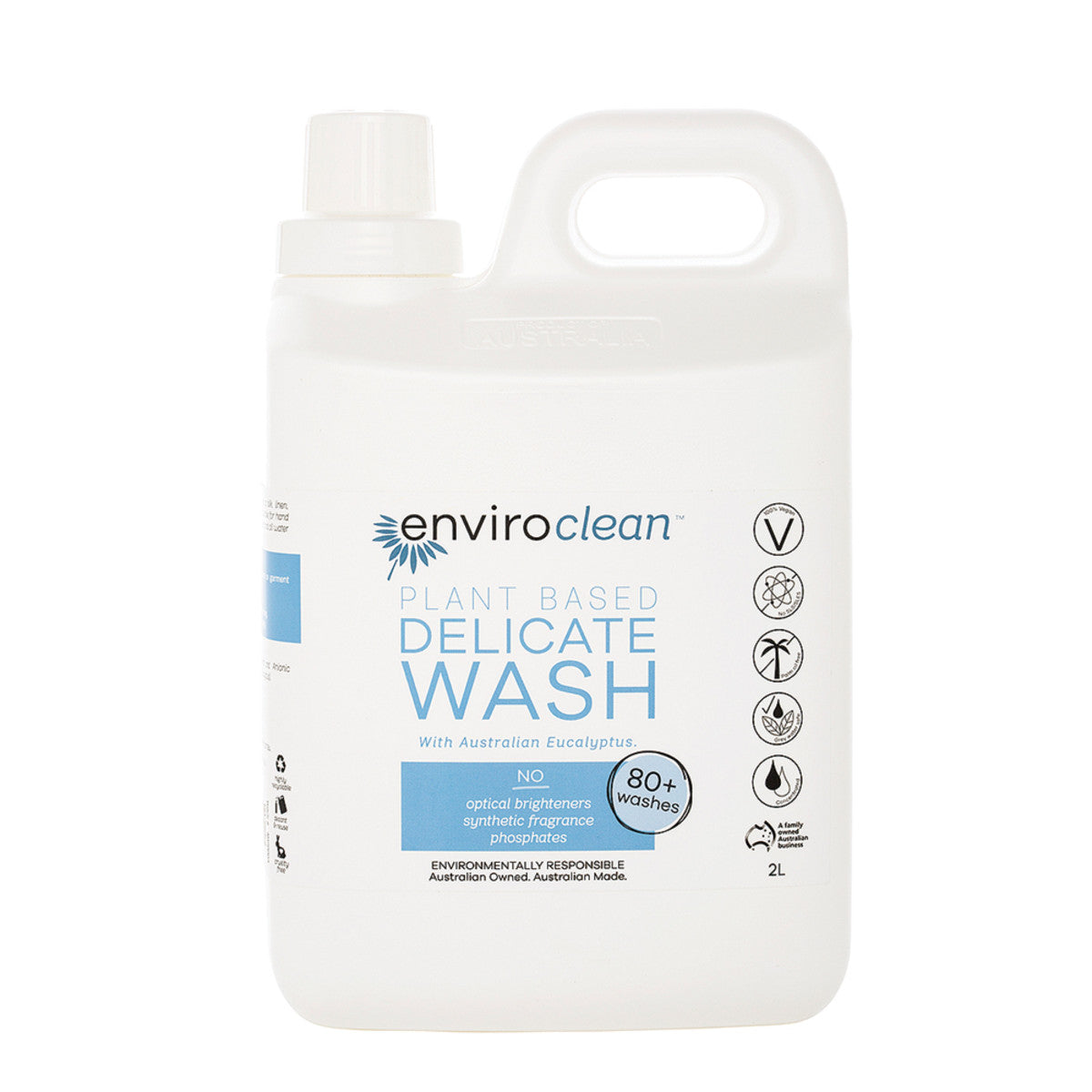ENVIROCLEAN Plant-Based Delicate Laundry Detergent 2L - Gentle Eco-Friendly Cleaning for Baby Clothes & Sensitive Skin | Perfect for Hand Wash & Machine Wash