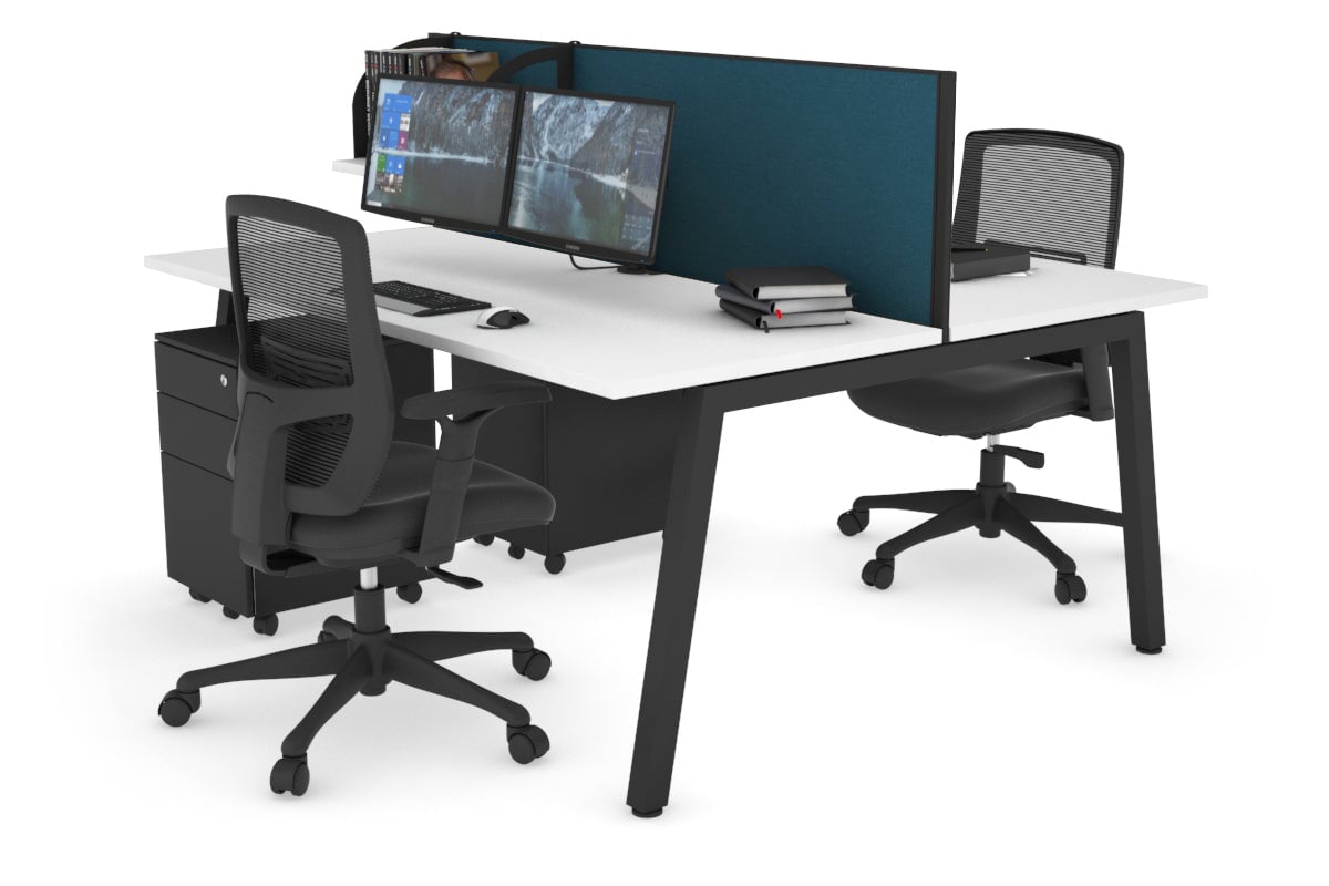 Quadro 2 Person Office Workstation Desk [1200L x 700W] - Shared Workspace Solution for Home & Business Offices