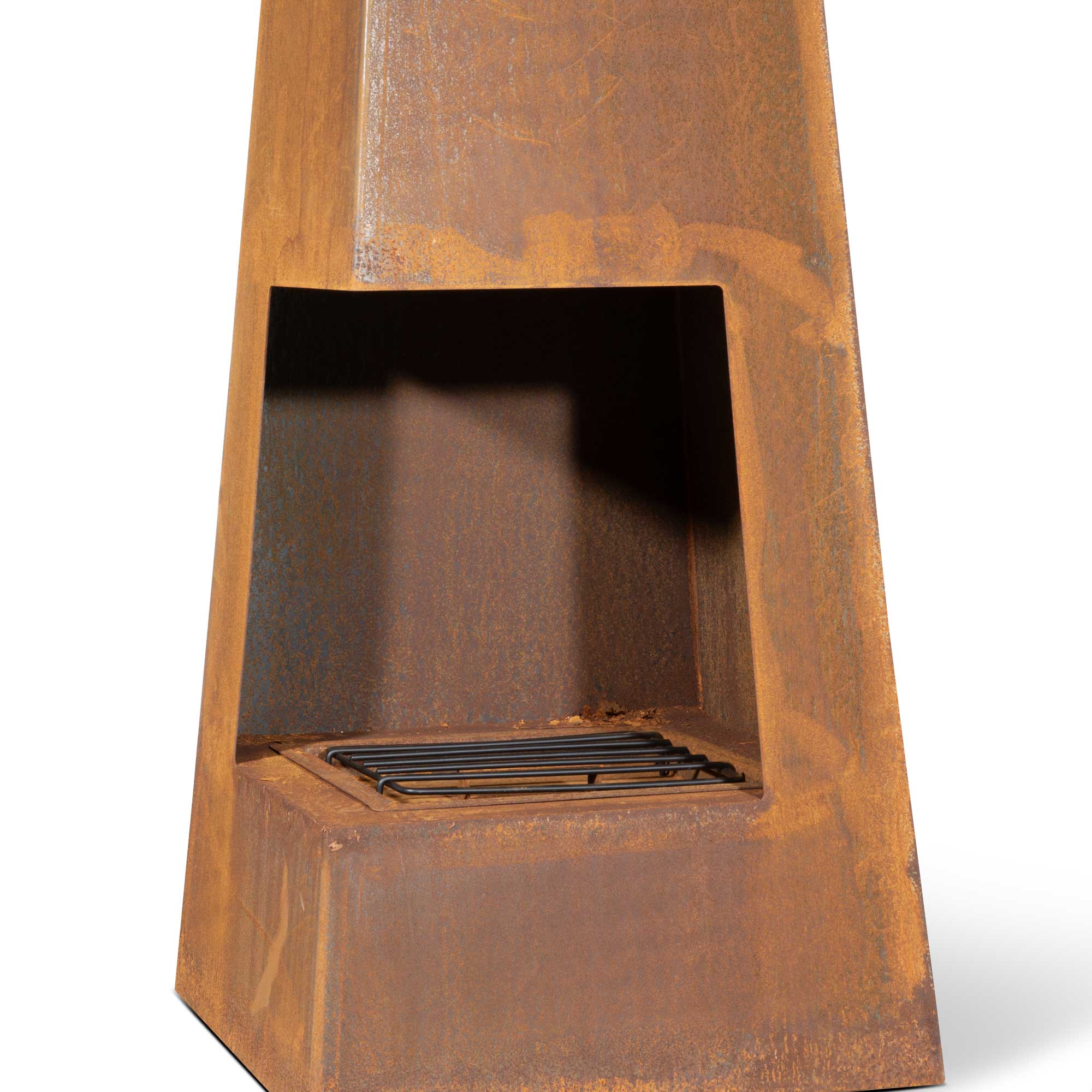 Outdoor Pyramid Chiminea Wood Burner - Corten Steel Patio Heater for Garden, Backyard & Camping | Perfect for Cozy Nights & Outdoor Gatherings