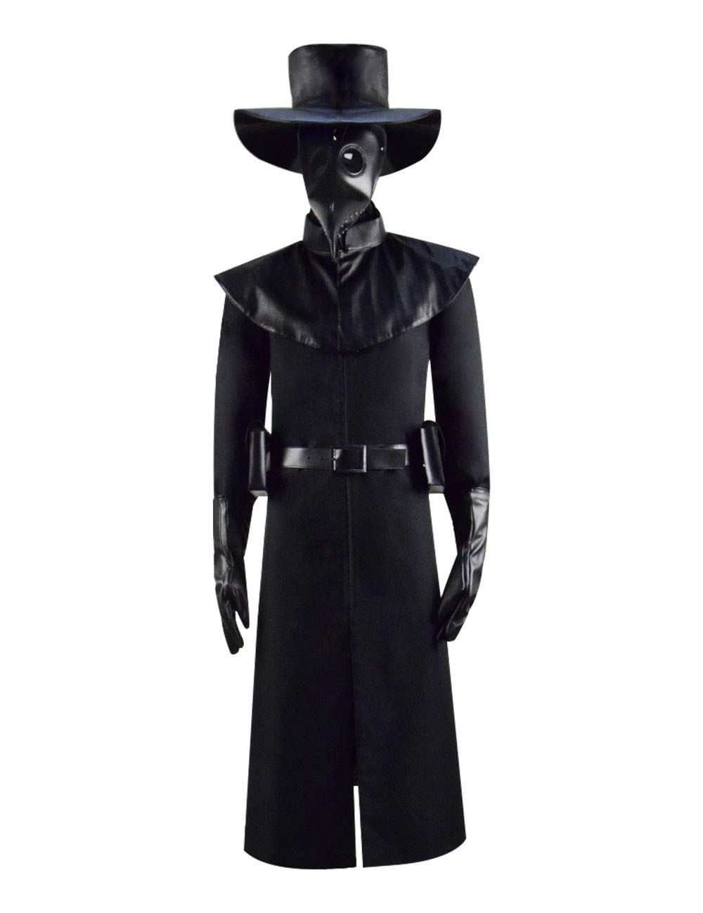 Steampunk Plague Doctor Costume - Black Halloween Cosplay Outfit with Beak Mask | Perfect for Renaissance Fairs, Gothic Events & Theatrical Performances