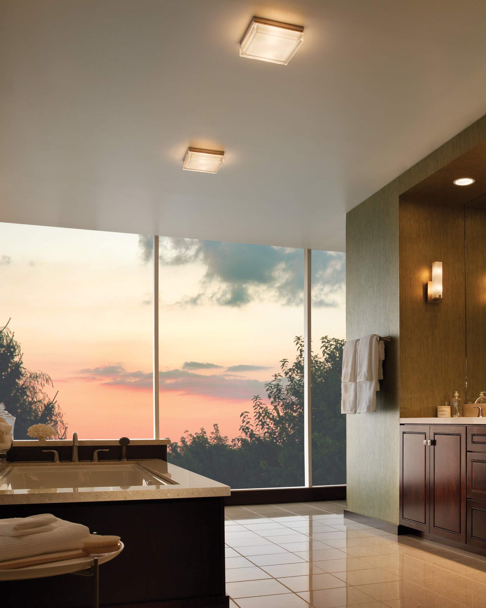 Tech Lighting 700BXLS-LED Modern LED Flush Mount Ceiling Light Fixture in Satin Nickel Finish - Perfect for Bedroom, Kitchen, Hallway & Office Lighting