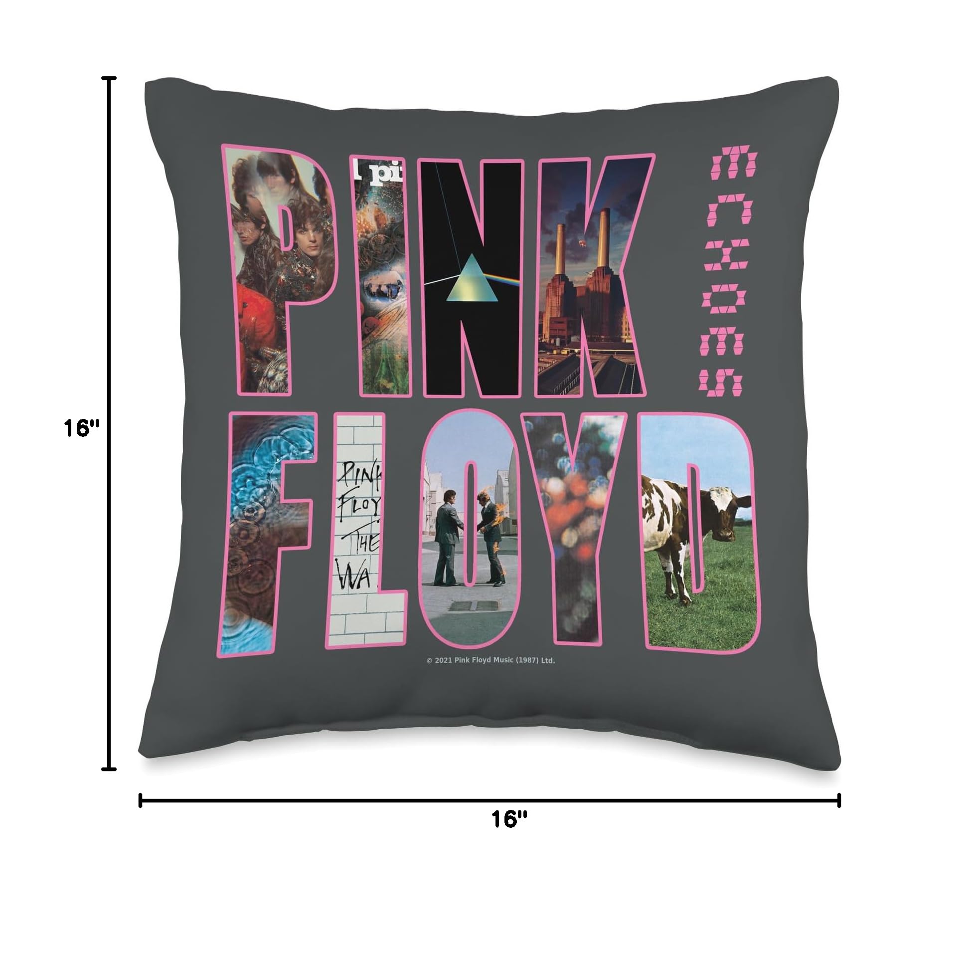 Pink Floyd Album Cover Throw Pillow - Soft Decorative Cushion for Bed, Sofa & Music Room Decor - Perfect Gift for Rock Fans