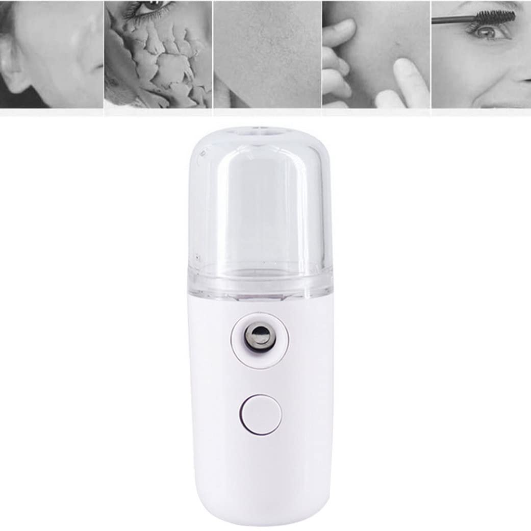 Portable Nano Facial Mister Sprayer - USB Rechargeable Mini Face Steamer & Hydrating Mist Machine for Skin Care | Cooling Face Spray for Dry Skin, Makeup Setting & On-The-Go Hydration (Pink)