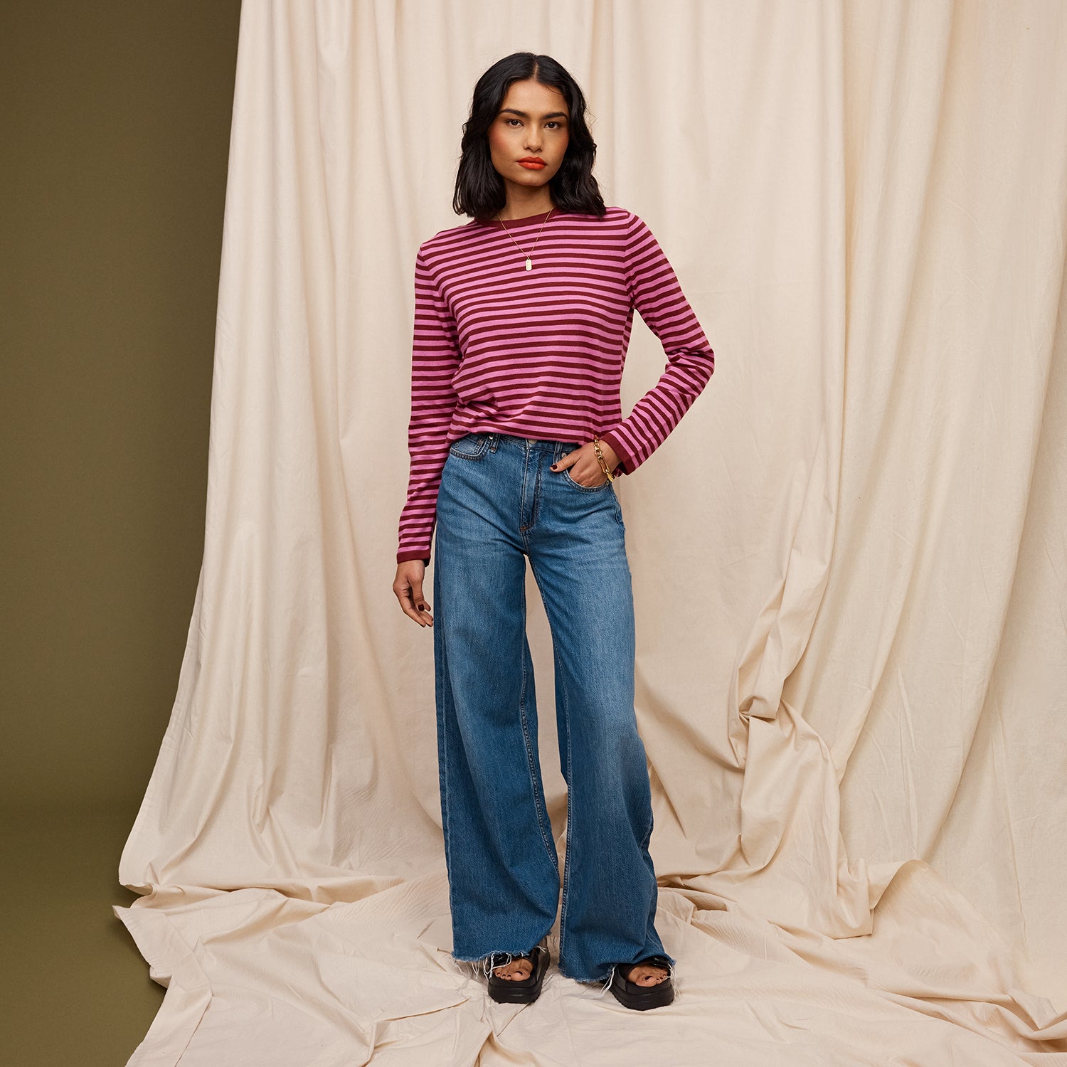 Pierre Knit Top Women's Fuchsia Blouse - Soft & Stylish Casual Wear for Office, Date Night & Everyday Outfits