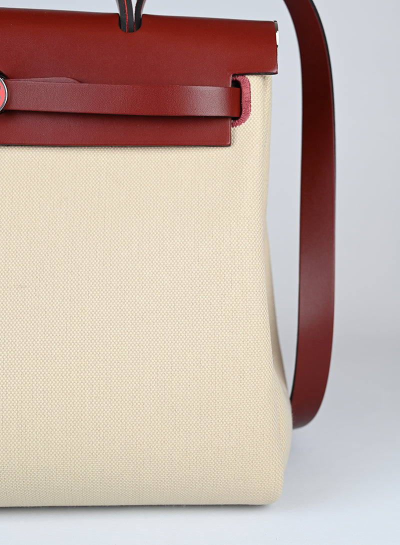 Hermès Herbag 29 Shoulder Bag - Beige & Brick Leather Crossbody Bag for Women | Luxury Handbag for Work, Travel & Everyday Use