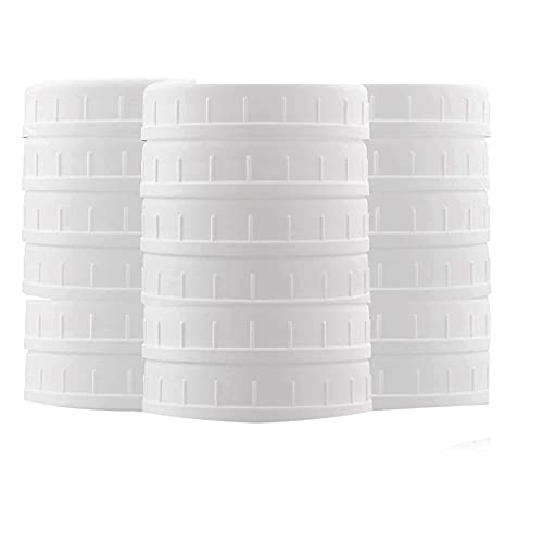 HAYLEY 18 Pack Wide Mouth Mason Jar Lids - BPA Free Plastic Storage Caps for Canning Jars, Leak-Proof & Scratch Resistant - Perfect for Food Preservation, Meal Prep, and DIY Crafts