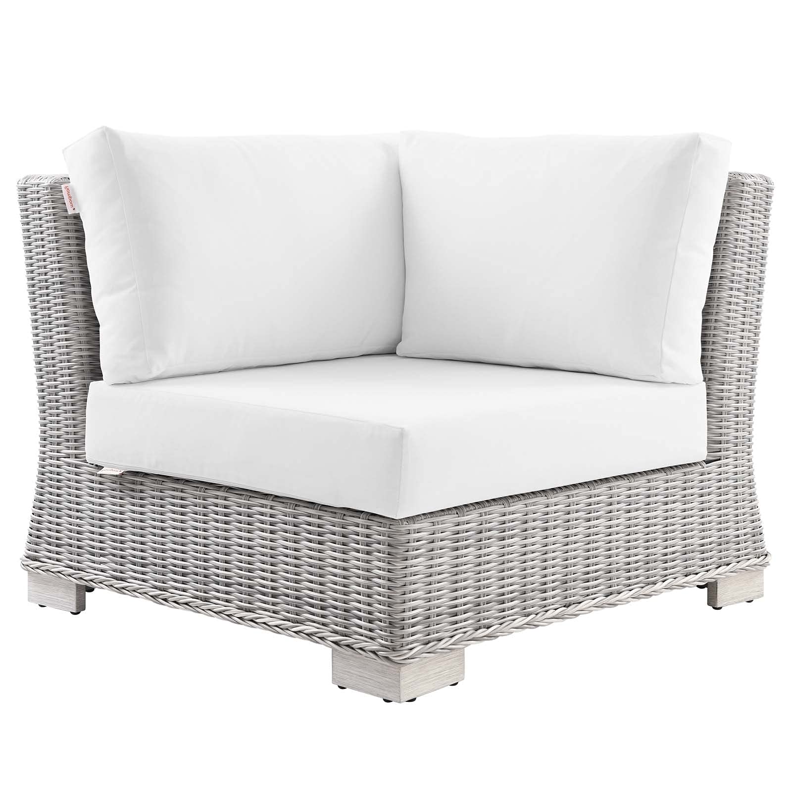 Modern Grey Rattan Wicker Sofa Corner Chair for Outdoor Patio, Balcony, Cafe, Bistro, and Garden Relaxation