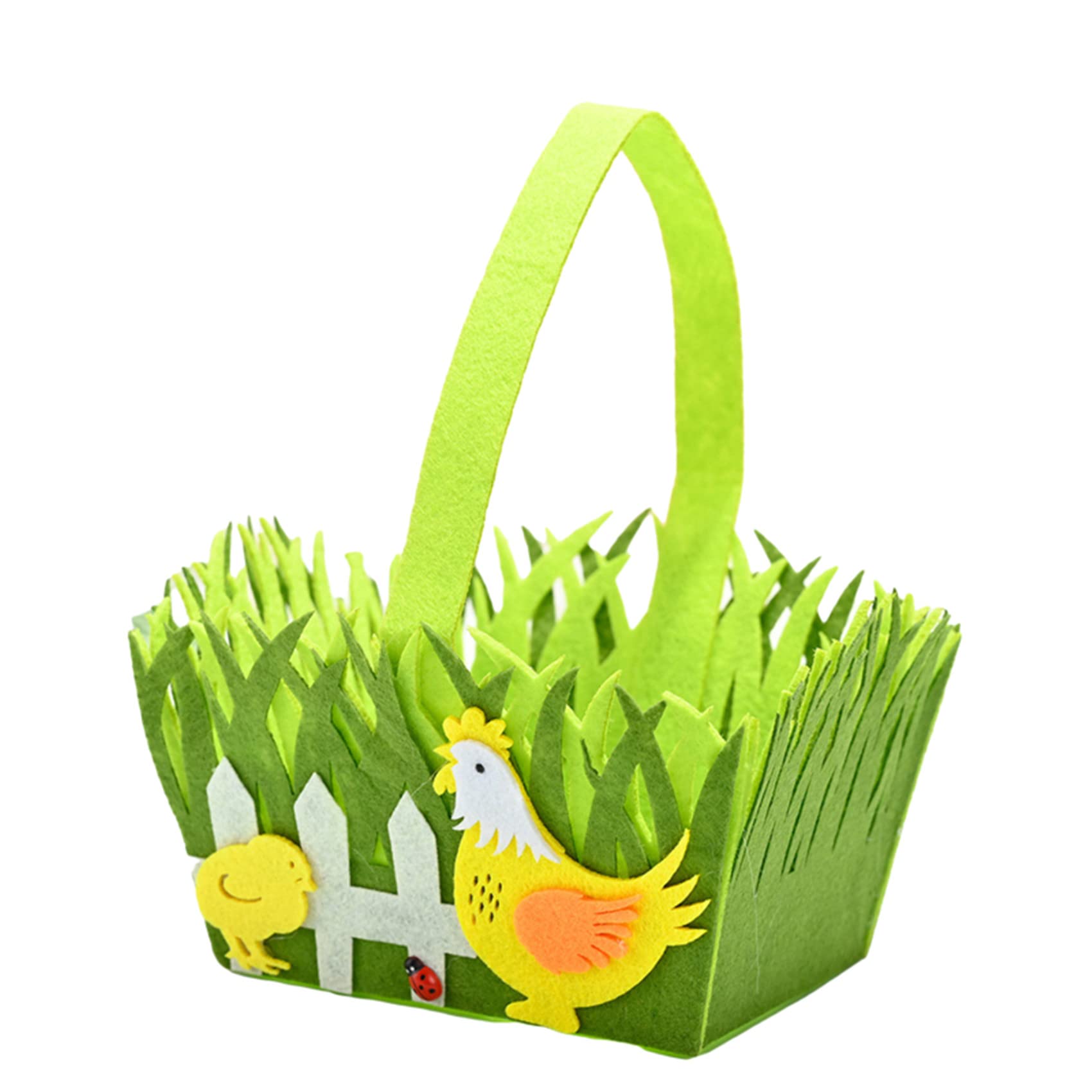 Easter Basket Square Portable Non-Woven Storage Bag - Yellow Hen Design for Easter Egg Hunt, Candy Hamper & Party Favors | Perfect for Easter Decorations, Gift Giving & Spring Celebrations