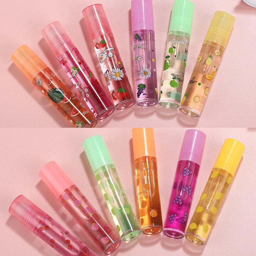 GLAMEZONE Magic Color Multi-Shade Lip Oil - Pack of 12 (42g) | Hydrating Lip Care with All Flavors | Perfect for Daily Moisture, Makeup Looks & Gift Giving