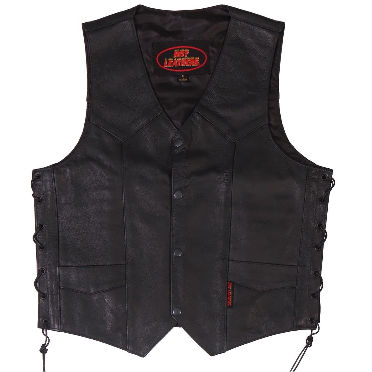 Men's Heavy Leather Vest with Side Lace - Premium Biker Jacket for Motorcycle Riding & Outdoor Adventures | Durable Genuine Leather Fashion for Men