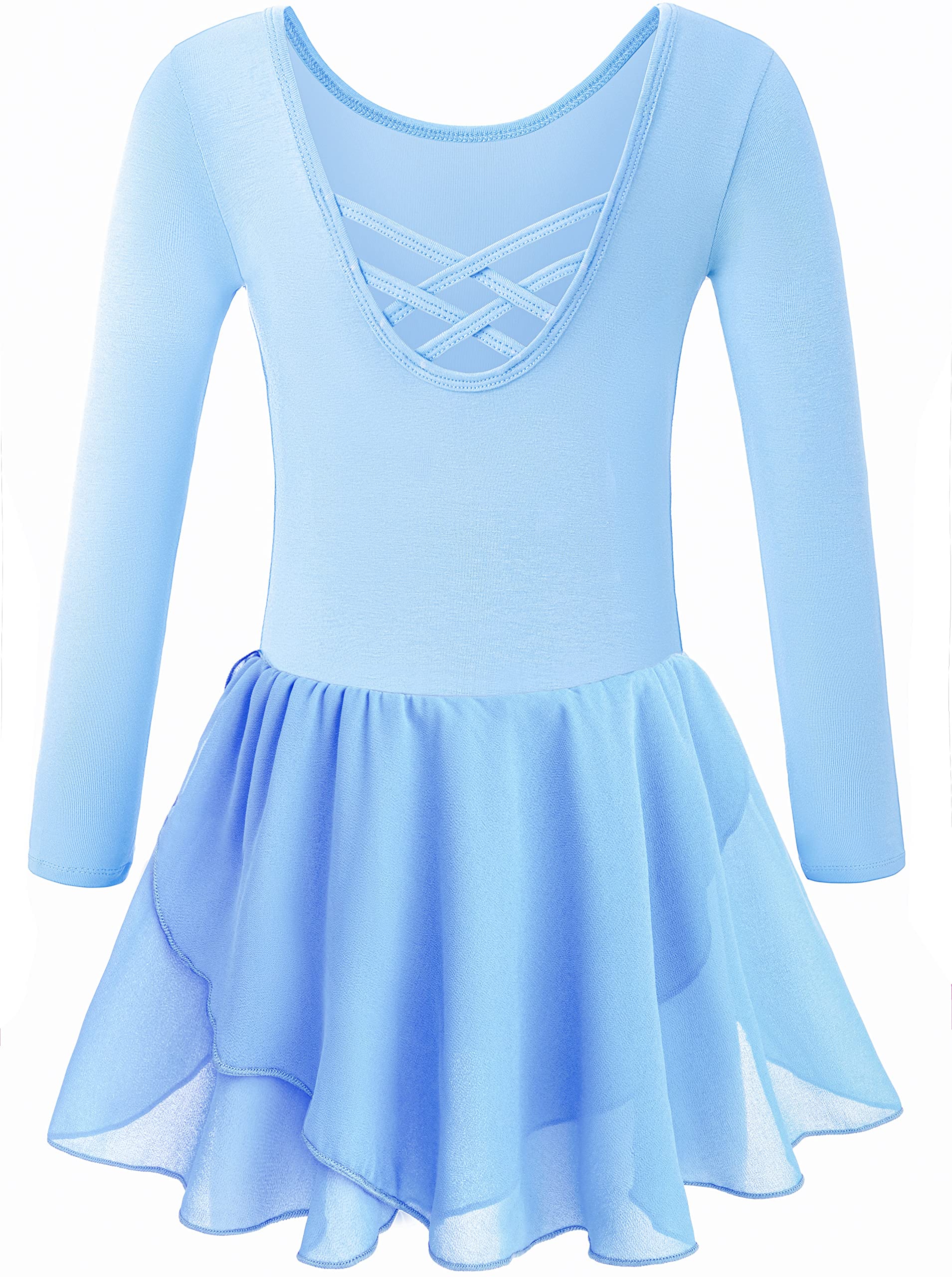 DANSHOW Girls' Ballet Leotard with Flutter Sleeves & Petal Skirt - Back Bowknot - Dancewear for Ballet Class, Recital & Performance - Toddler to Kids Ballet Outfit
