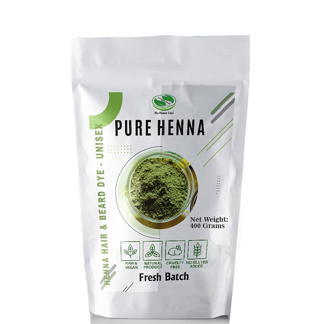 400 Grams 100% Pure Natural Henna Powder for Hair Dye - Red Henna Hair Color Treatment - Chemical-Free & Vegan Friendly - Best for Gray Coverage & Conditioning - Perfect for DIY Hair Coloring at Home