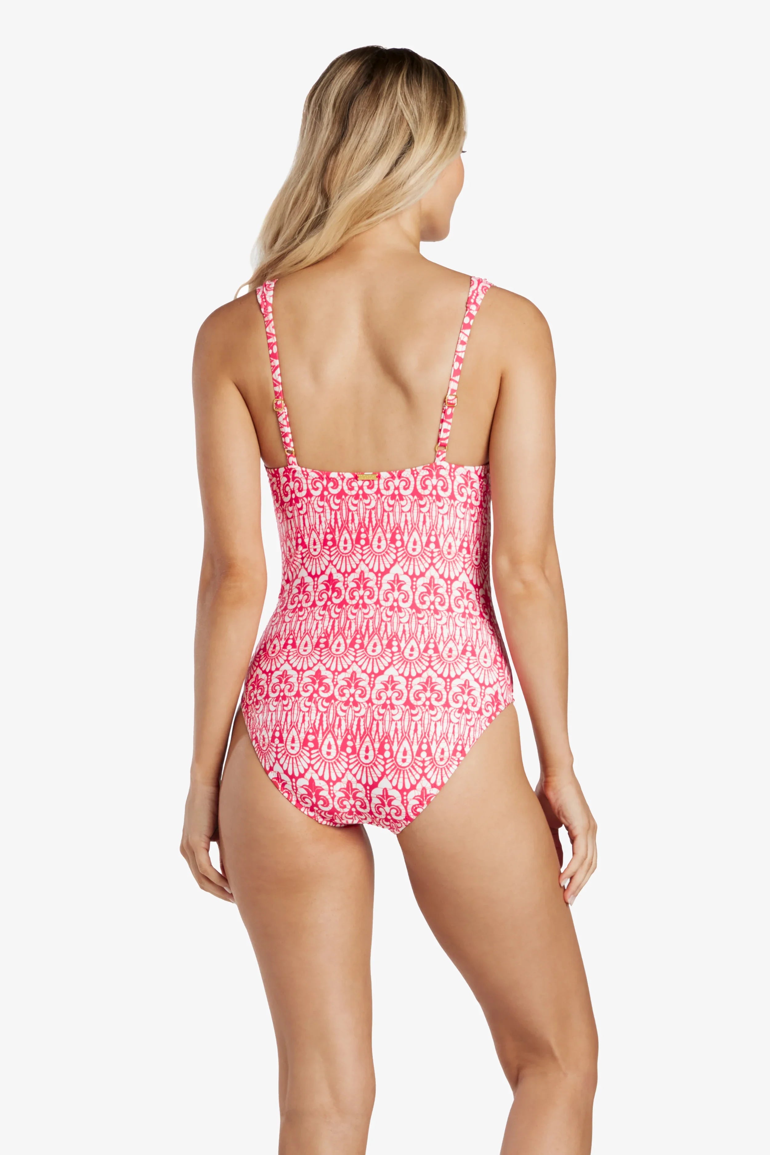 Olivia One Piece Swimsuit | Island Batik Pink Floral Print Women's Bathing Suit - Perfect for Beach Vacations, Pool Parties & Summer Getaways